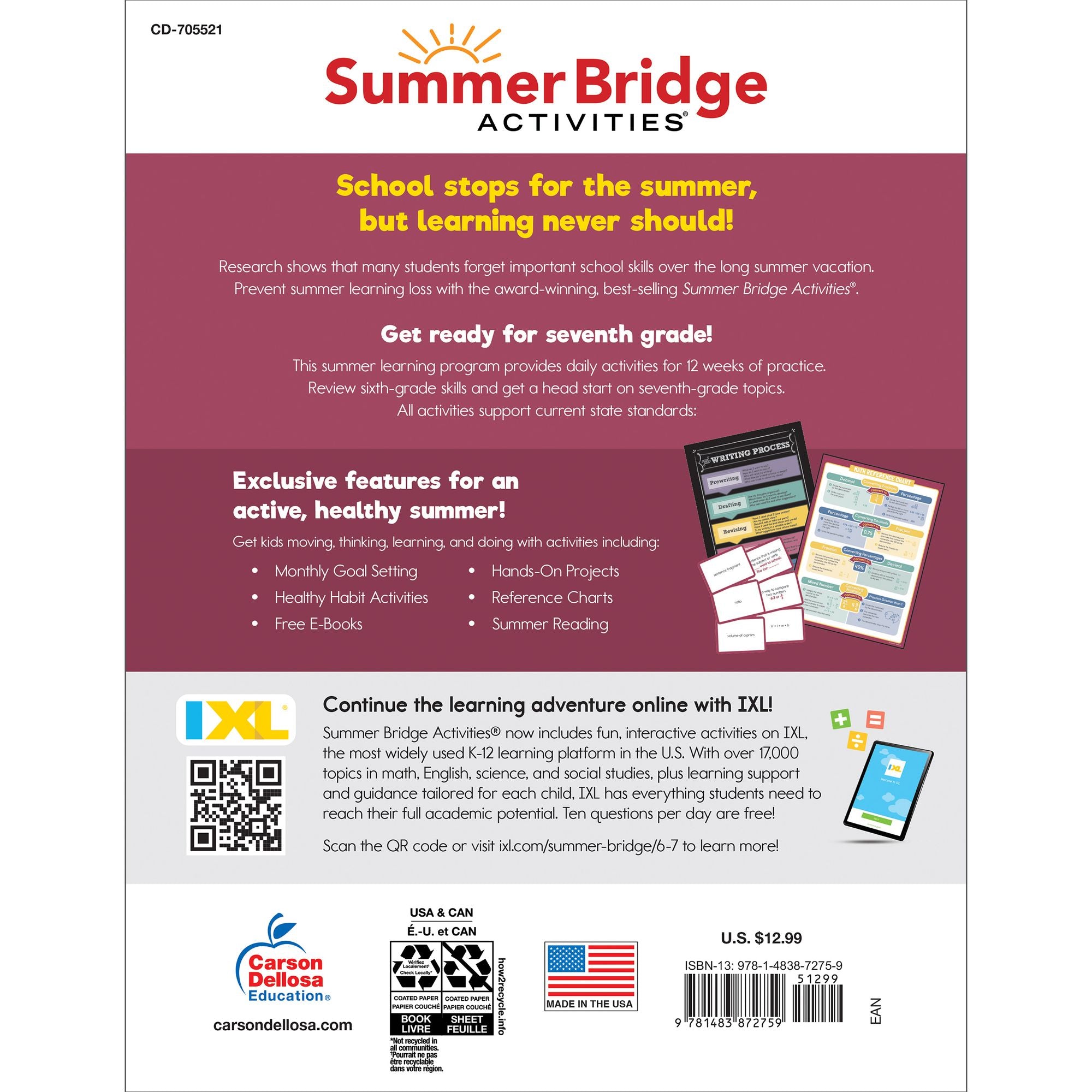 Summer Bridge Activities, Grades 6 - 7