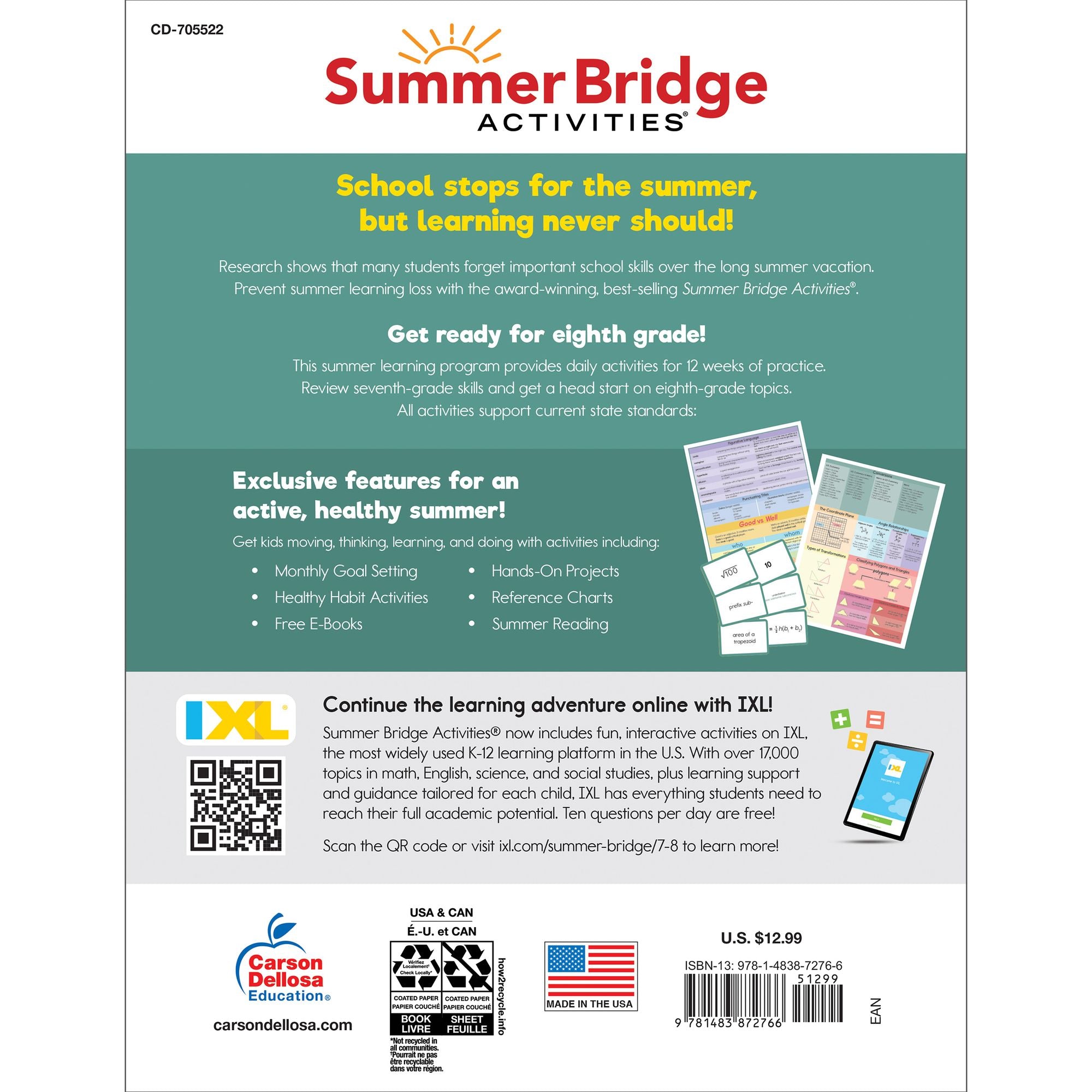 Summer Bridge Activities, Grades 7 - 8