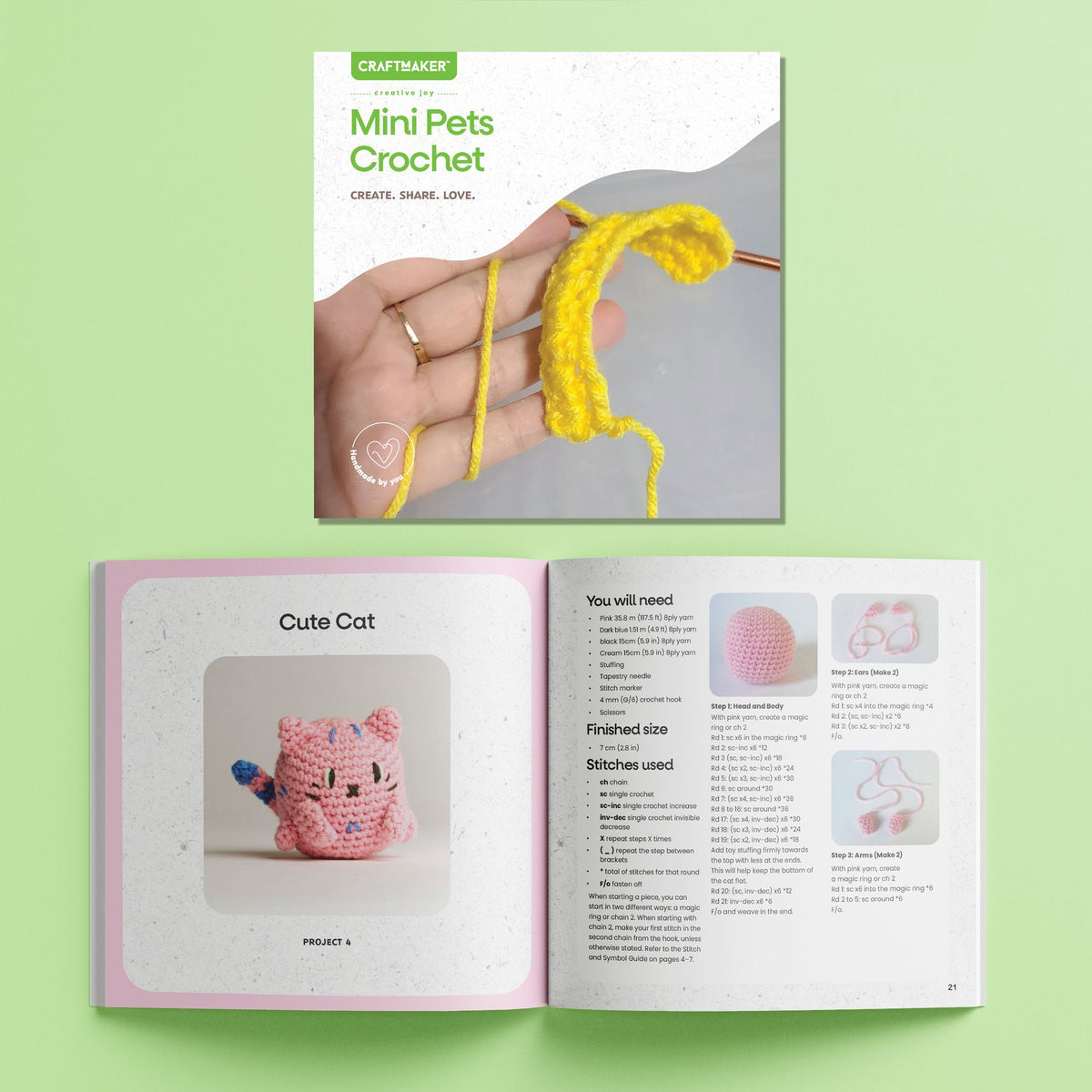 Craft Maker Mini Pets Crochet Kit