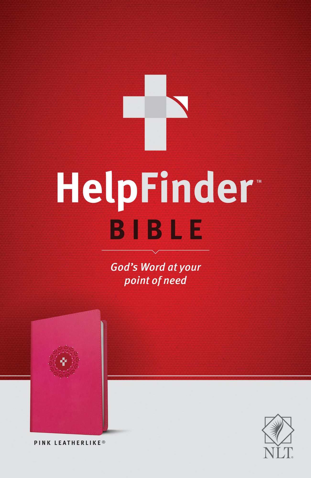 HelpFinder Bible NLT (LeatherLike, Pink, Red Letter): God's Word at Your Point of Need