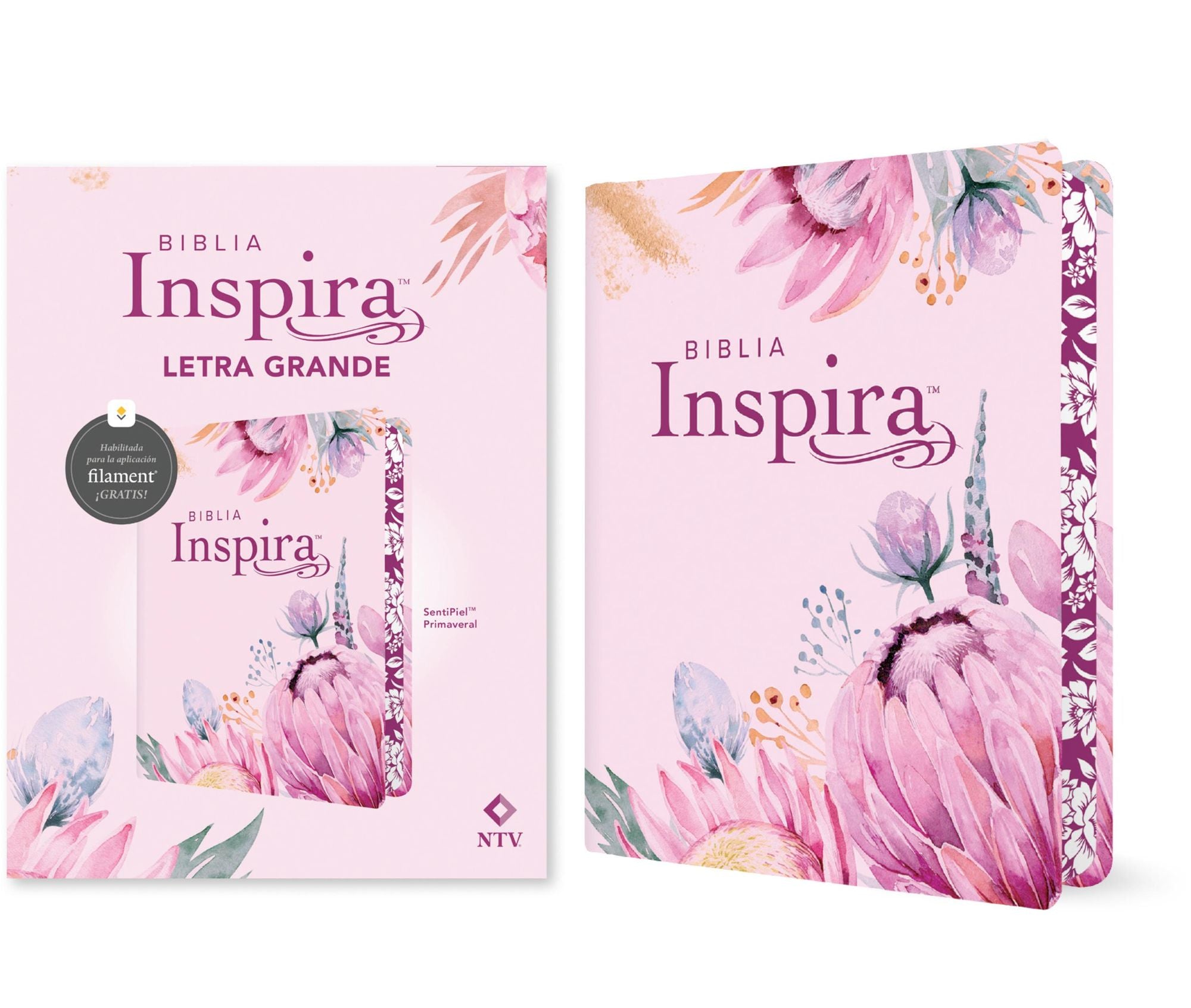 Biblia Inspira NTV, letra grande con Filament (SentiPiel, Primaveral)