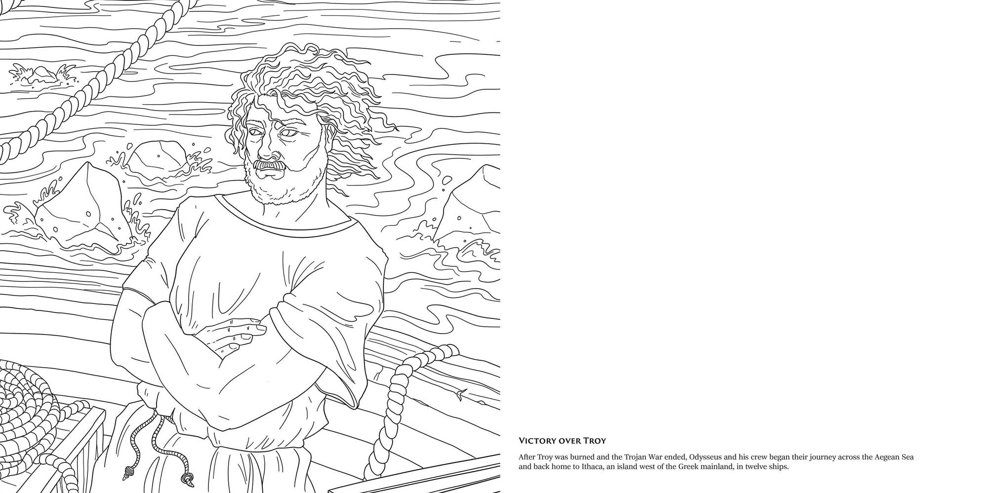 The Odyssey Coloring Book: 45 Epic Images to Bring the Adventure of Odysseus to Life!