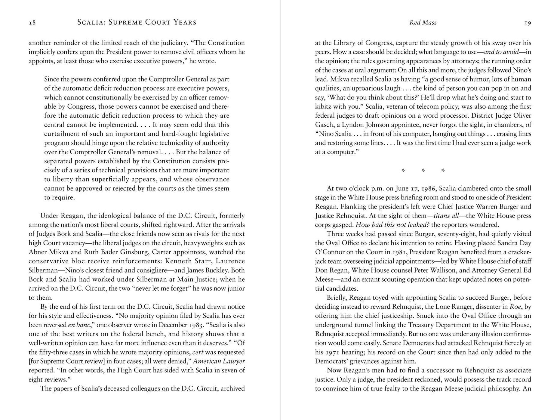 Scalia: Supreme Court Years, 1986 to 2001