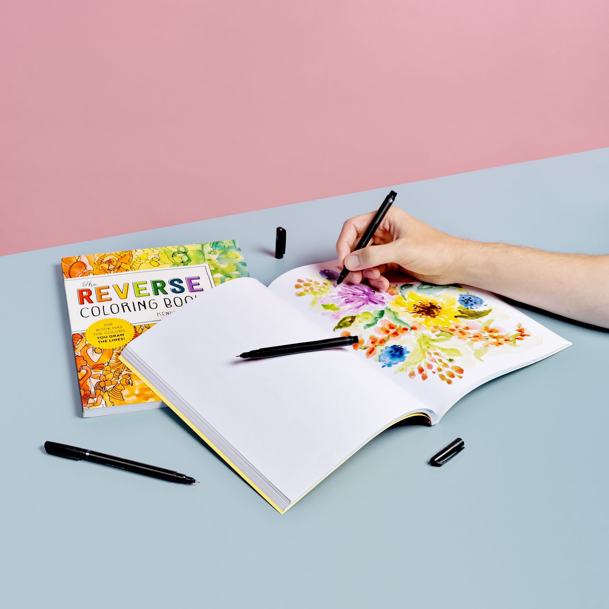 The Reverse Coloring Book: The Book Has the Colors, You Draw the Lines!