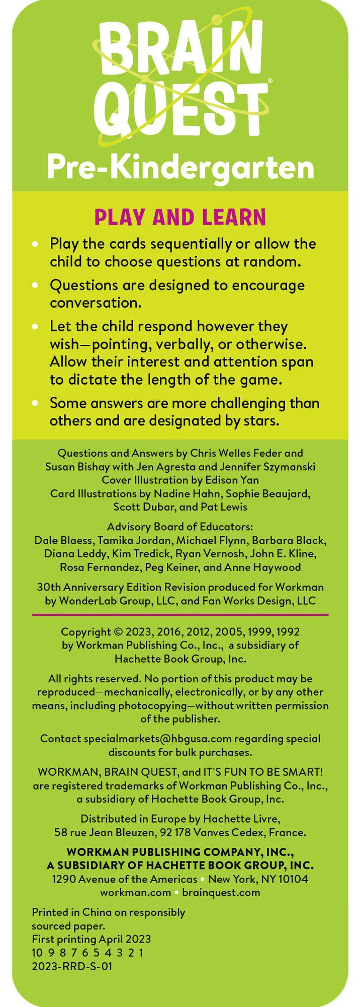 Brain Quest Pre-Kindergarten Smart Cards Revised 5th Edition