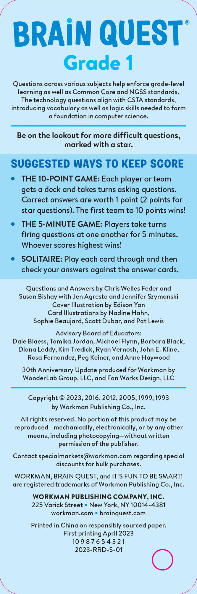 Brain Quest 1st Grade Smart Cards Revised 5th Edition