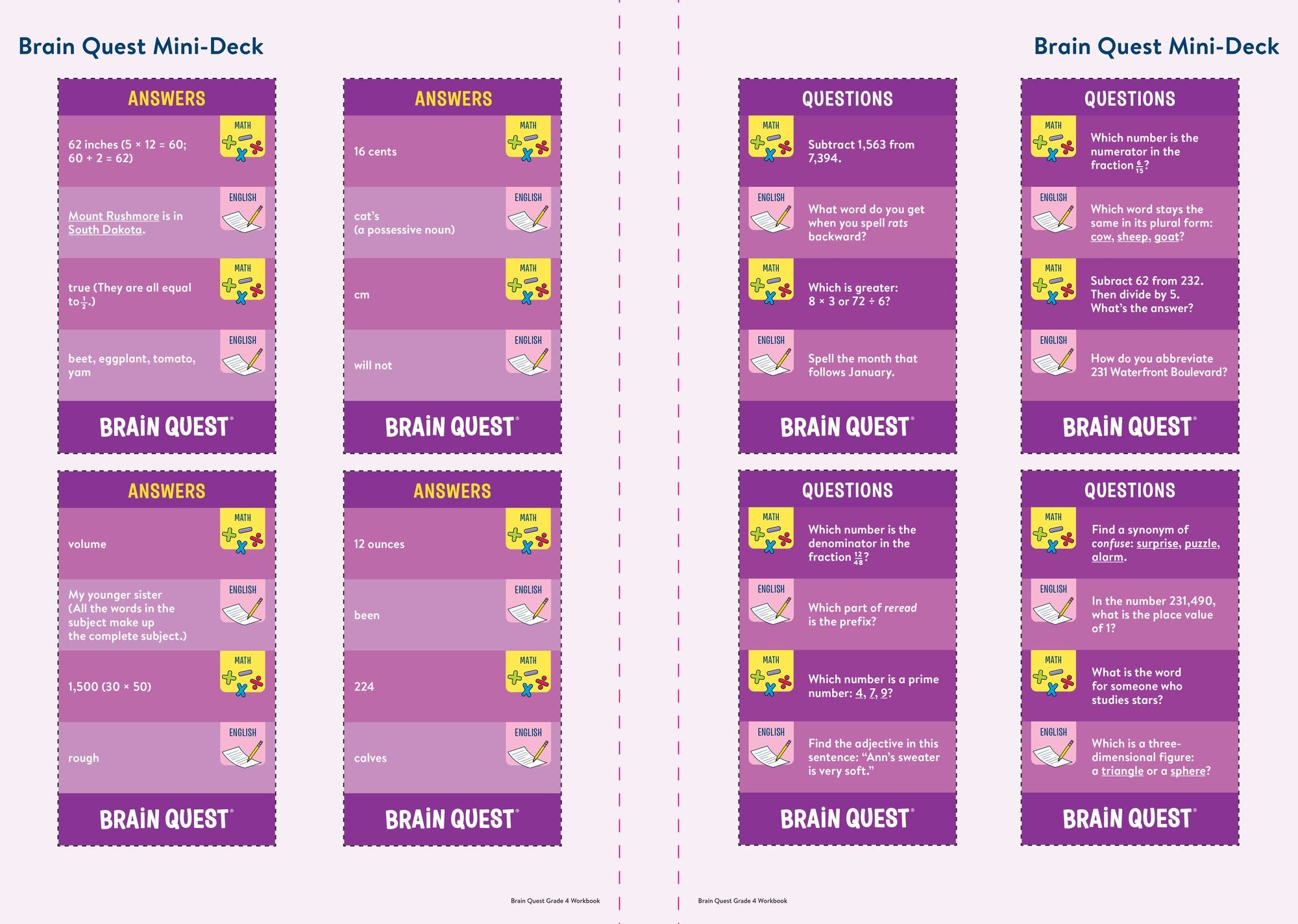 Brain Quest Workbook: 4th Grade Revised Edition