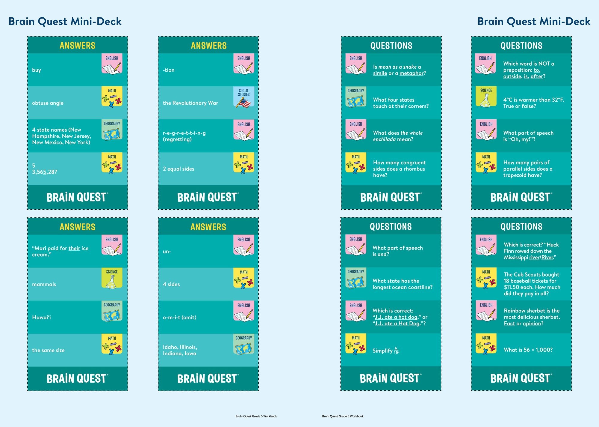 Brain Quest Workbook: 5th Grade Revised Edition