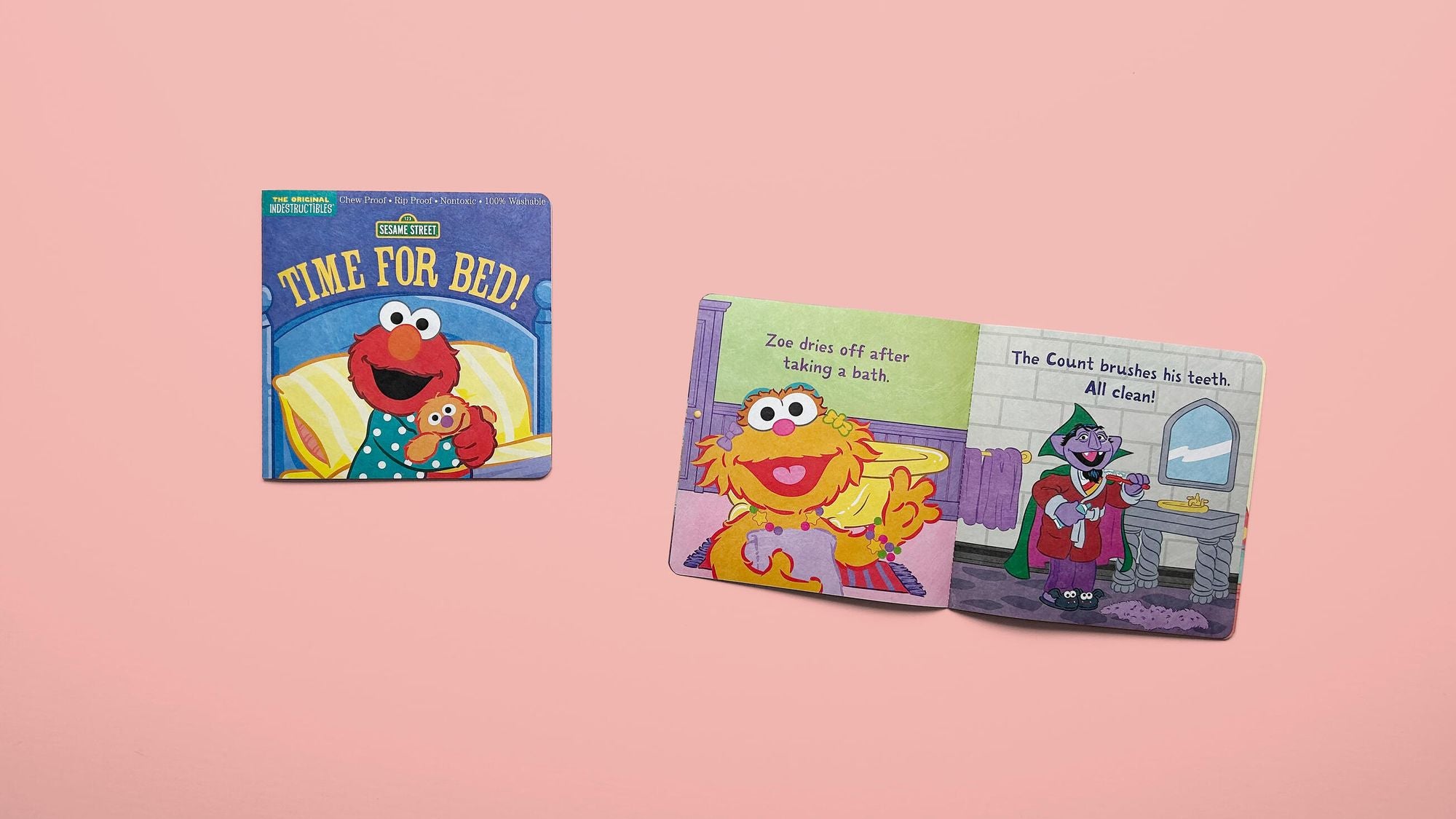 Indestructibles: Sesame Street: Time for Bed!: Chew Proof * Rip Proof * Nontoxic * 100% Washable (Book for Babies, Newborn Books, Safe to Chew)