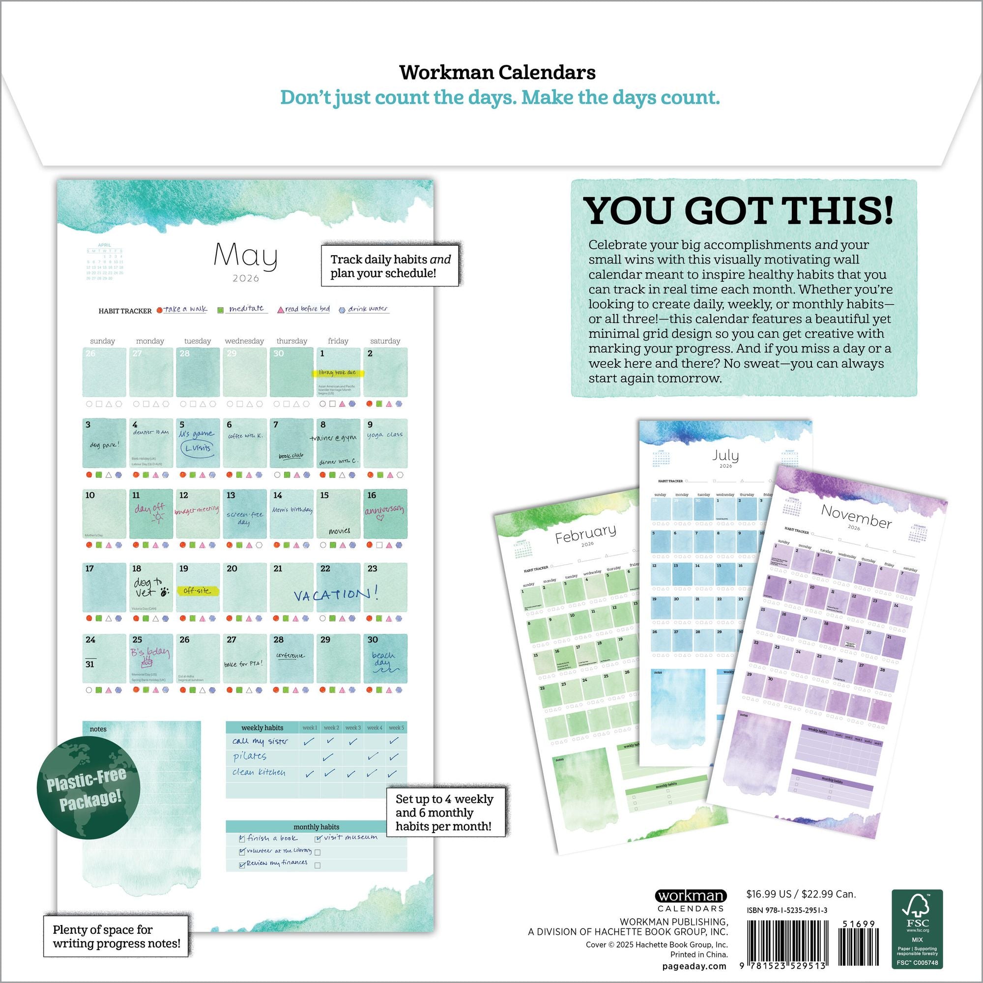 2026 Habit Tracker Wall Calendar