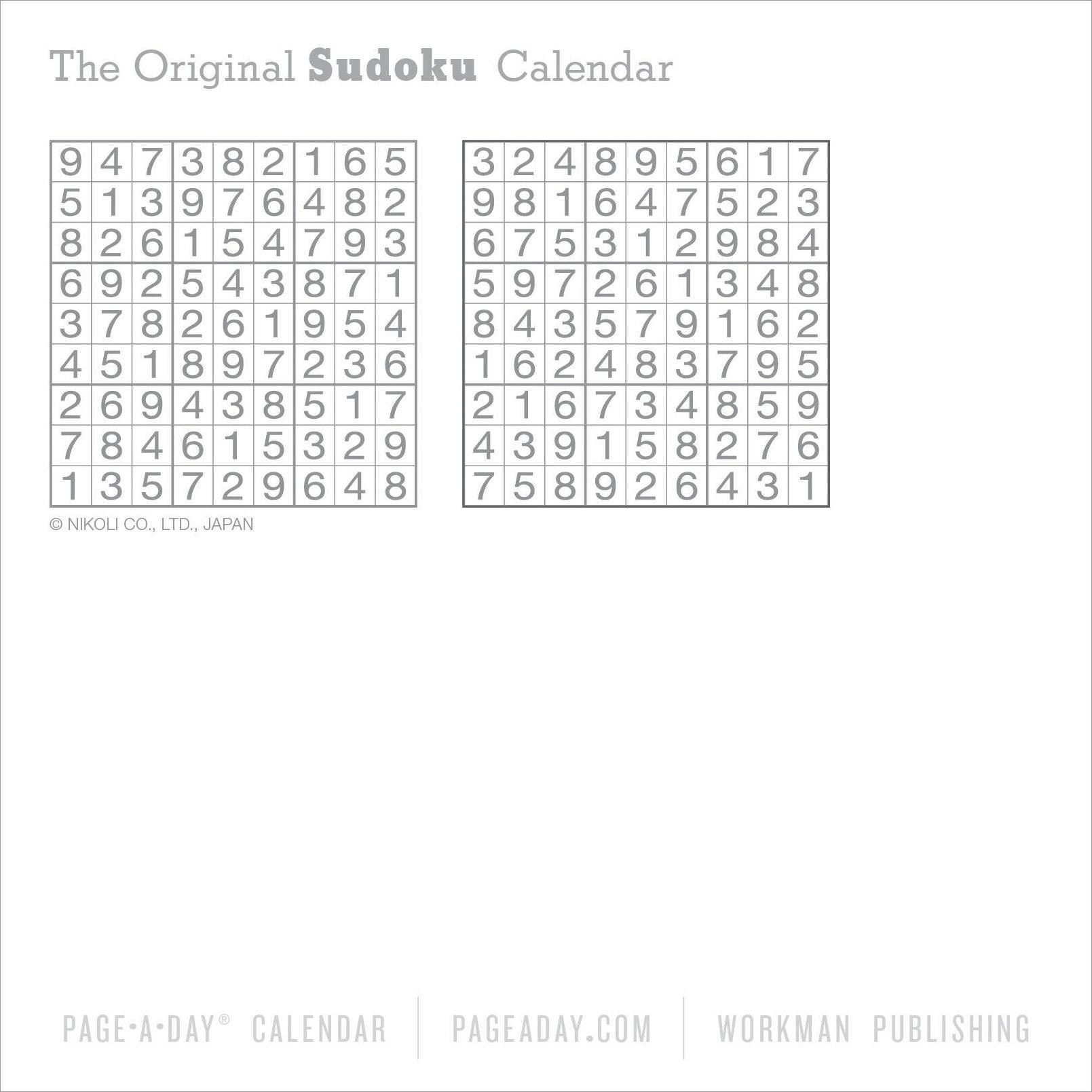 Original Sudoku Page-A-Day Calendar 2026: 365 Puzzles from the Editors at Nikoli