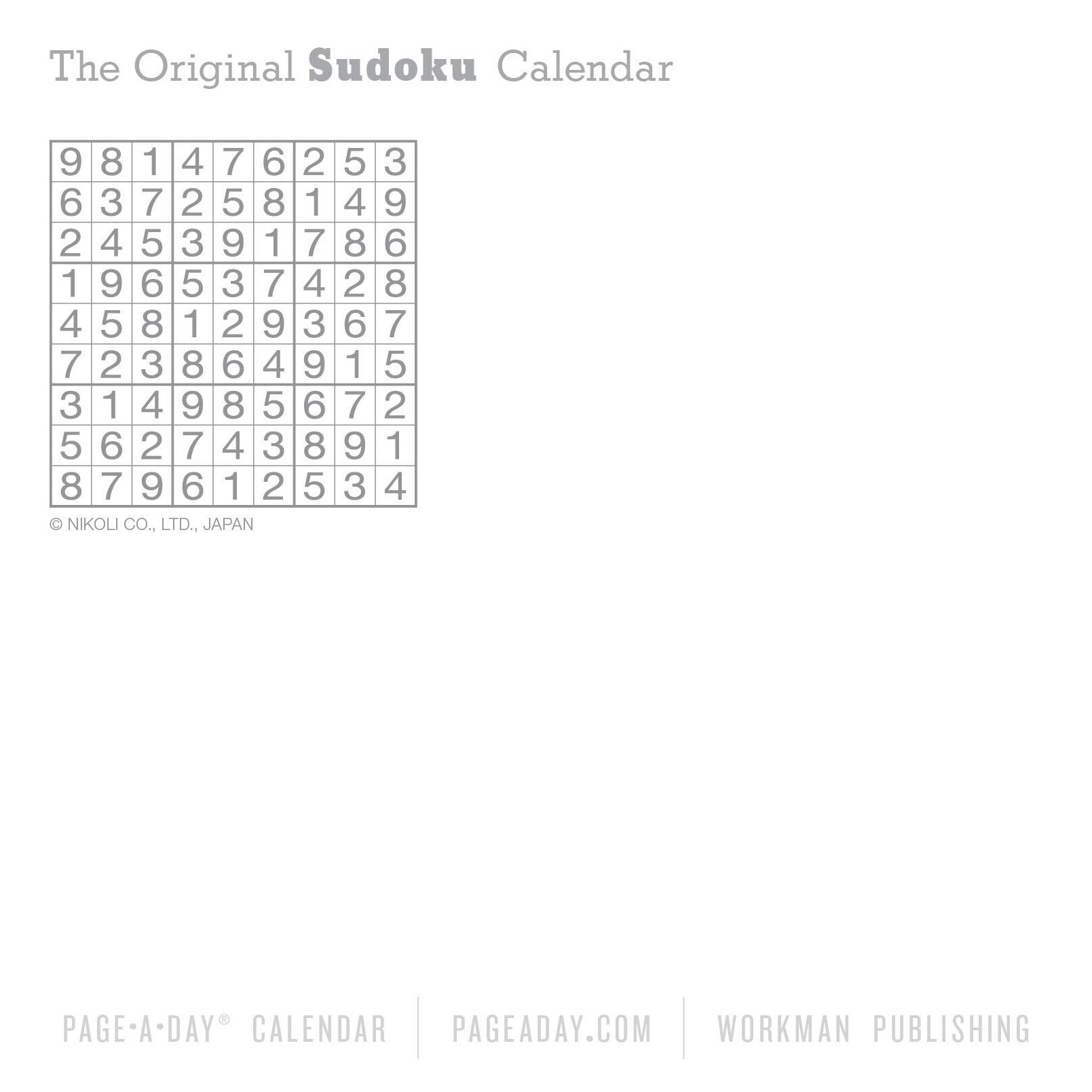 Original Sudoku Page-A-Day Calendar 2026: 365 Puzzles from the Editors at Nikoli