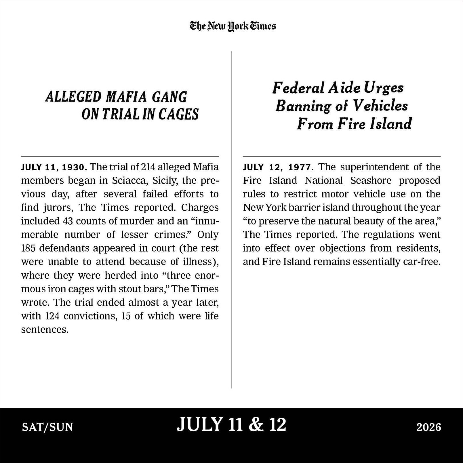 2026 New York Times Headlines in History Page-A-Day Calendar