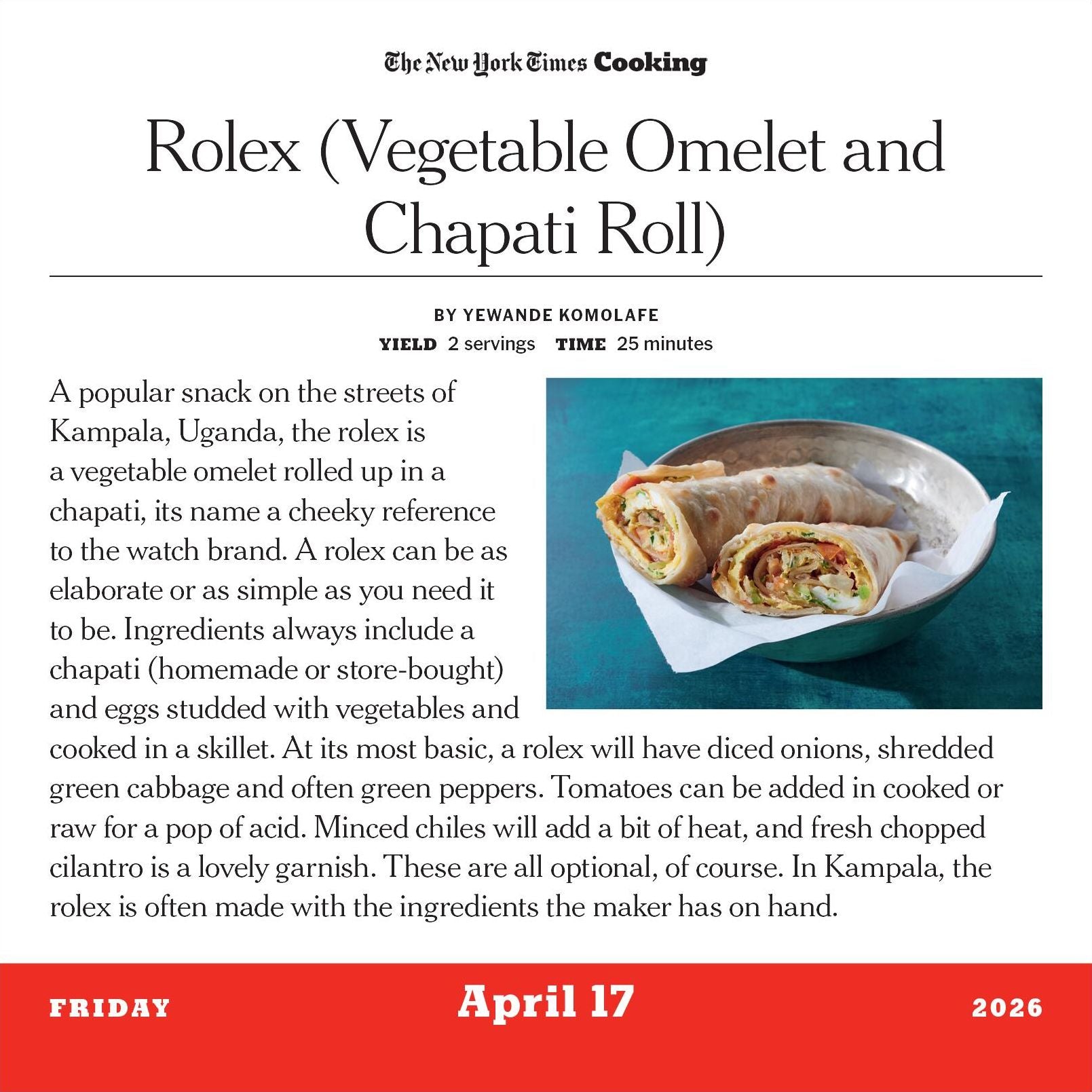 2026 New York Times Cooking Page-A-Day Calendar