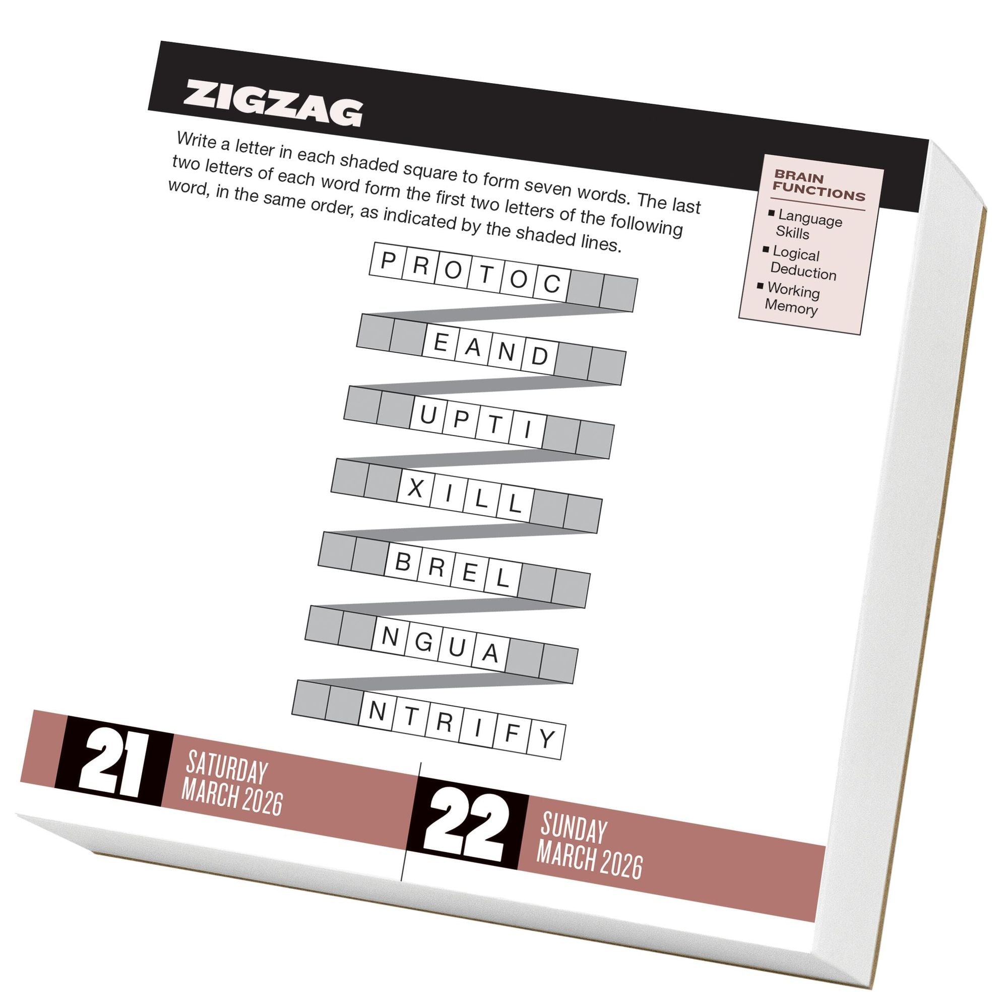 2026 Brainpower Puzzles Page-A-Day Calendar