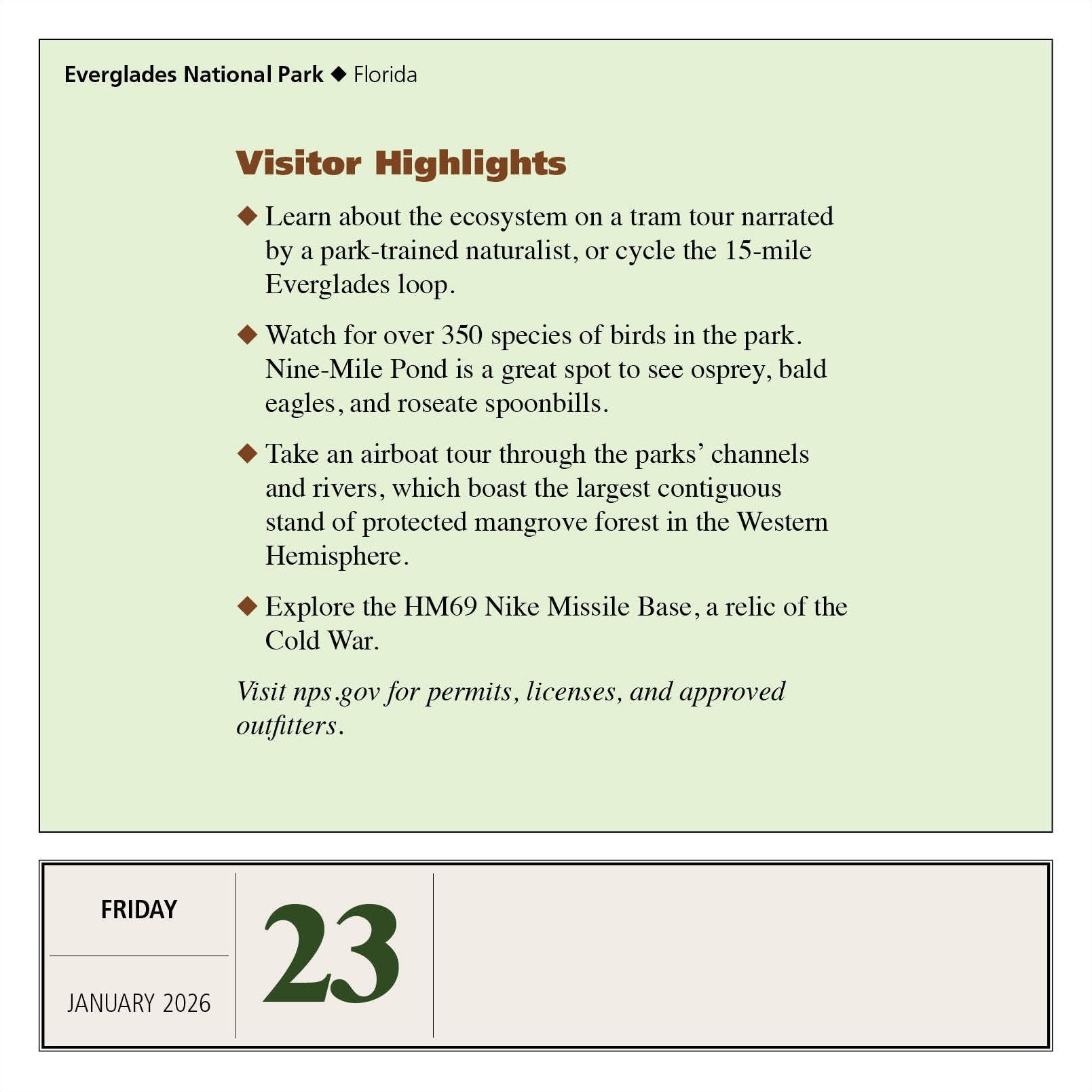 2026 National Parks Page-A-Day Calendar