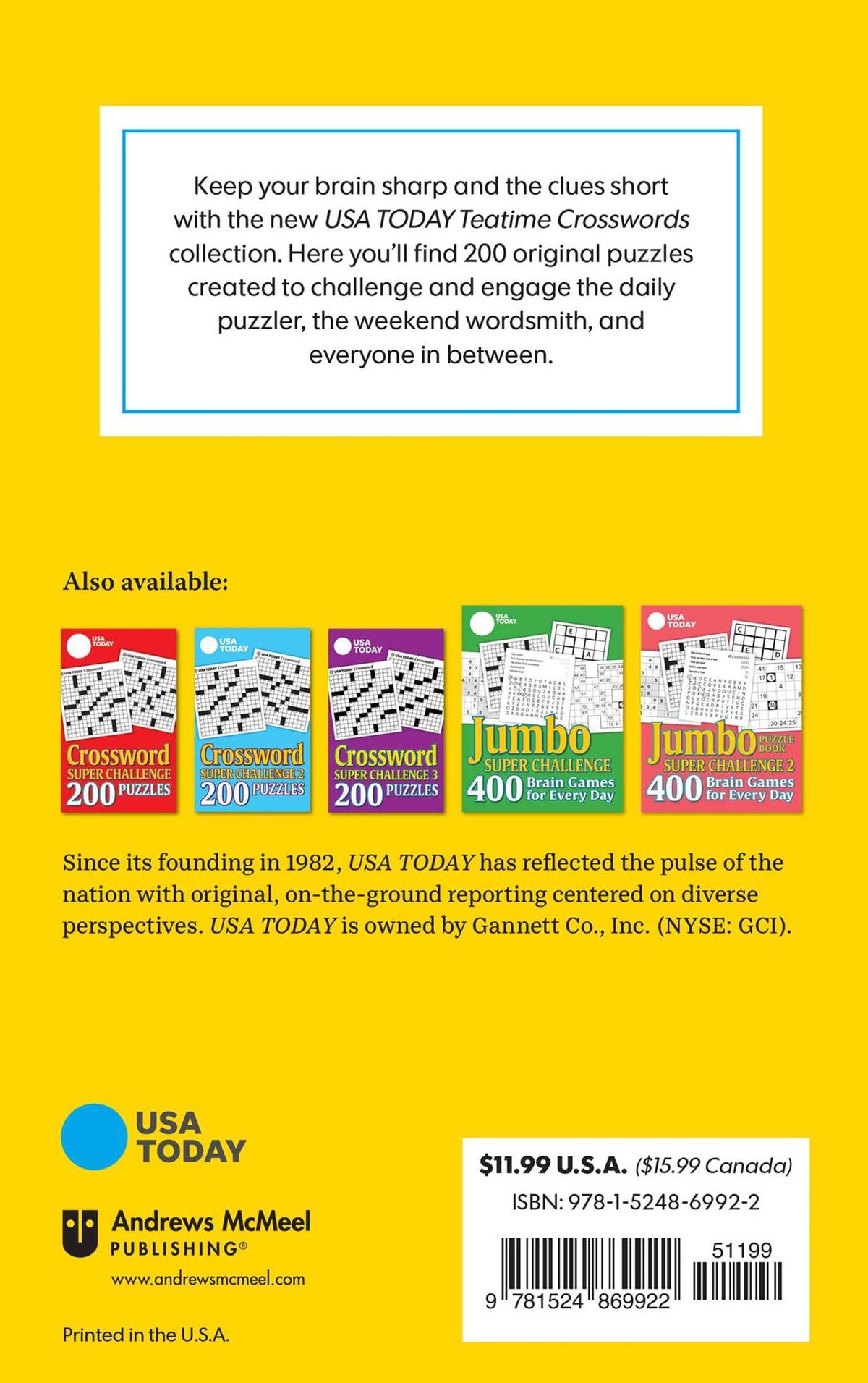 USA TODAY Teatime Crosswords: 200 Puzzles