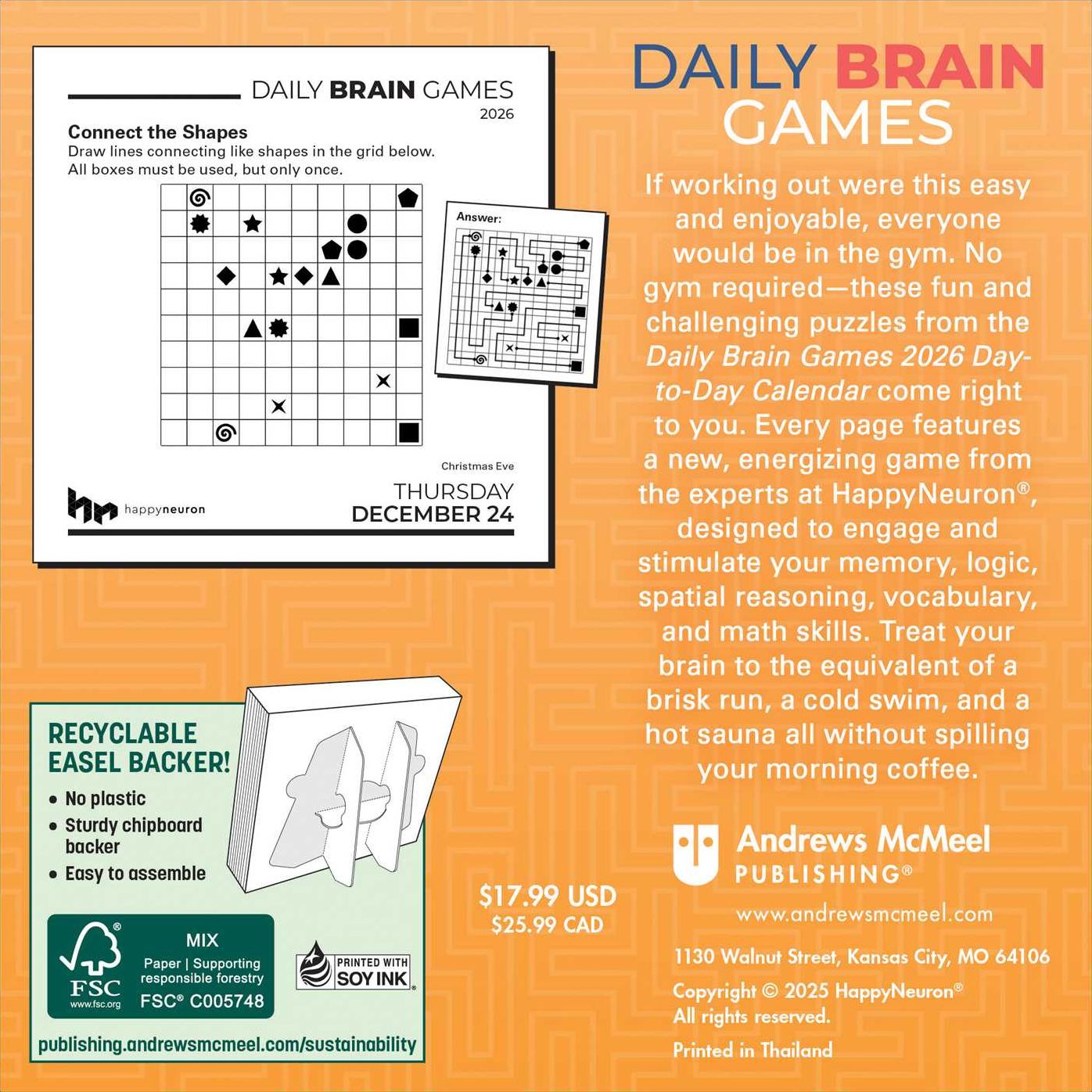 2026 Daily Brain Games Day-to-Day Calendar