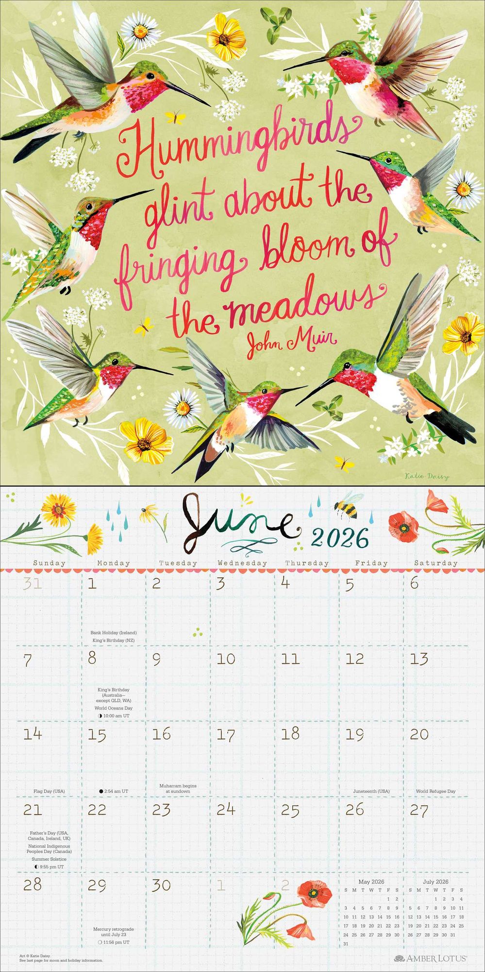 2026 Katie Daisy Wall Calendar