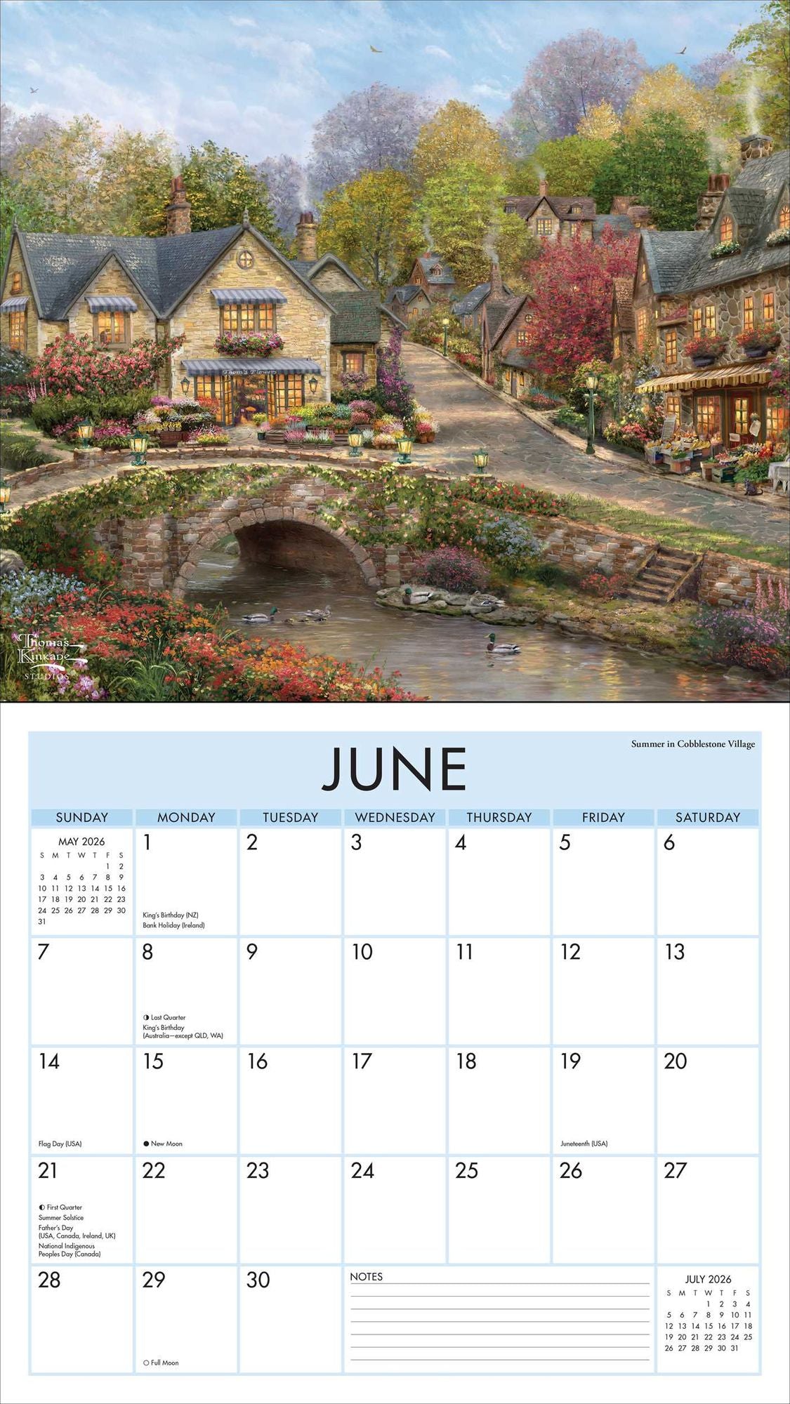 2026 Thomas Kinkade Studios Deluxe Wall Calendar