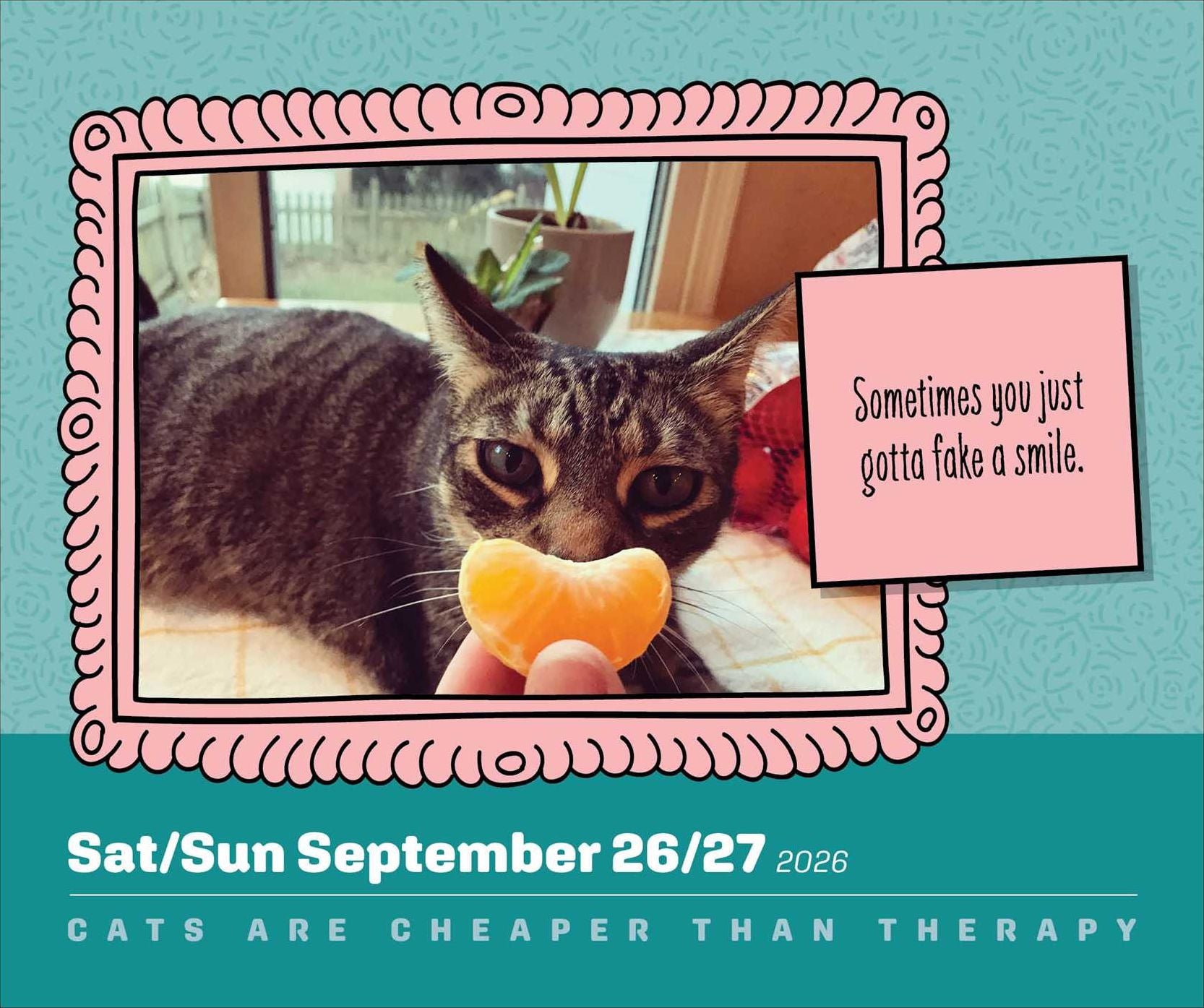 2026 Cats Are Cheaper Than Therapy Day-to-Day Calendar