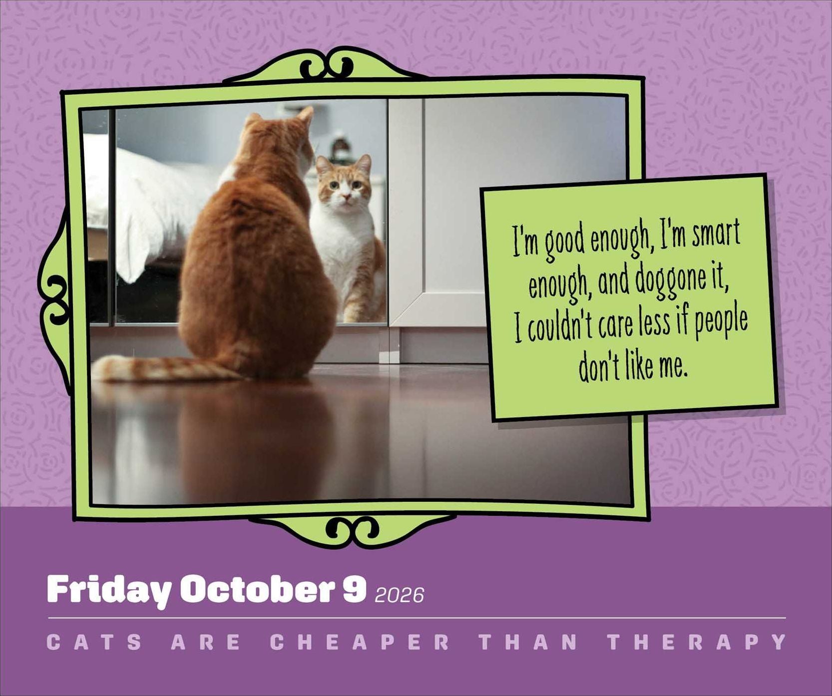 2026 Cats Are Cheaper Than Therapy Day-to-Day Calendar