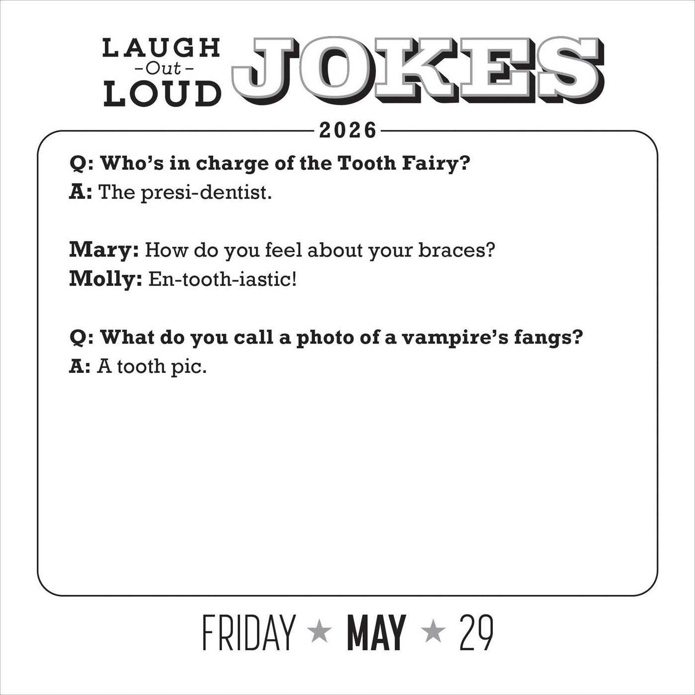 2026 Laugh-Out-Loud Jokes Day-to-Day Calendar