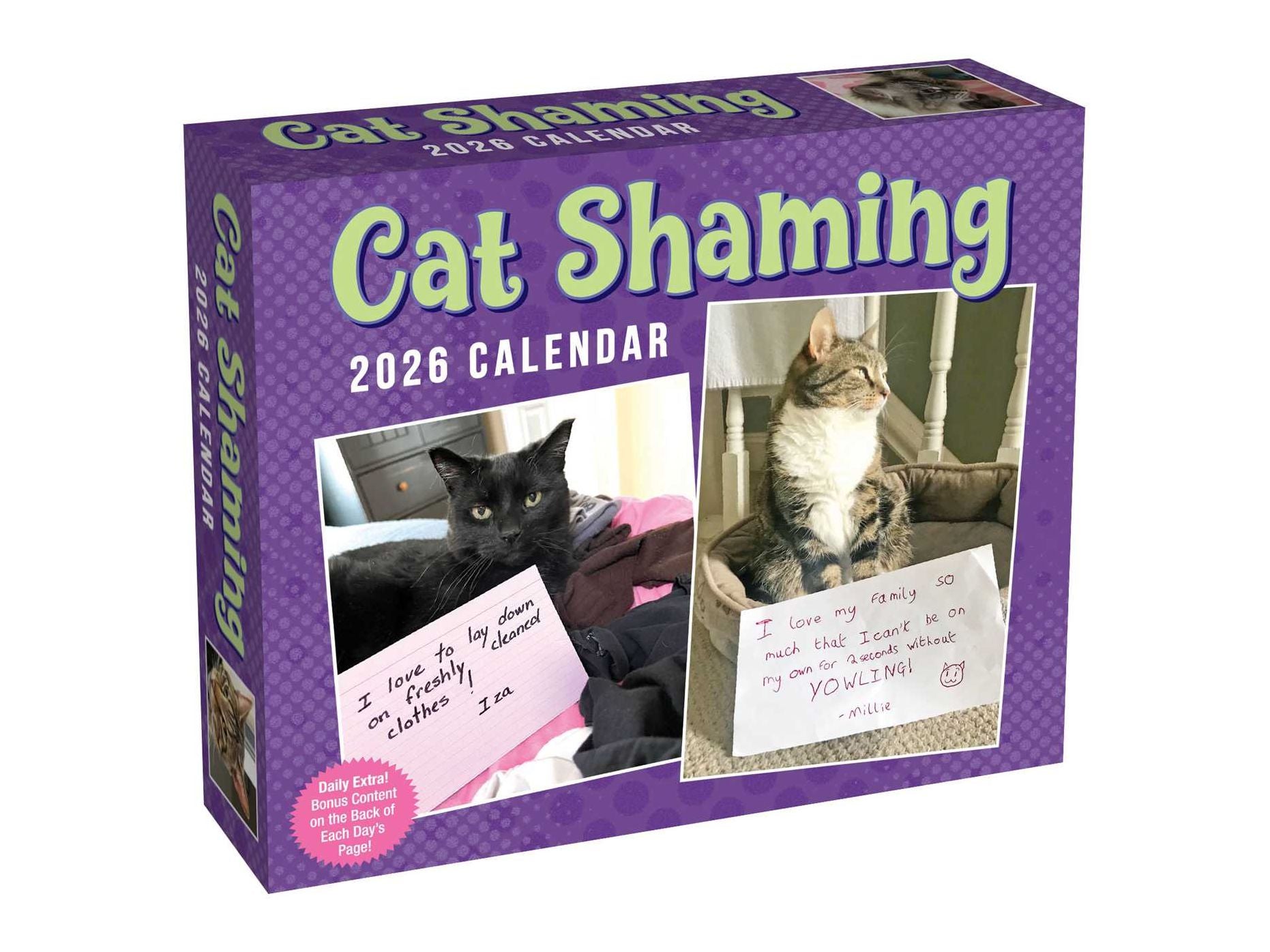 2026 Cat Shaming Day-to-Day Calendar