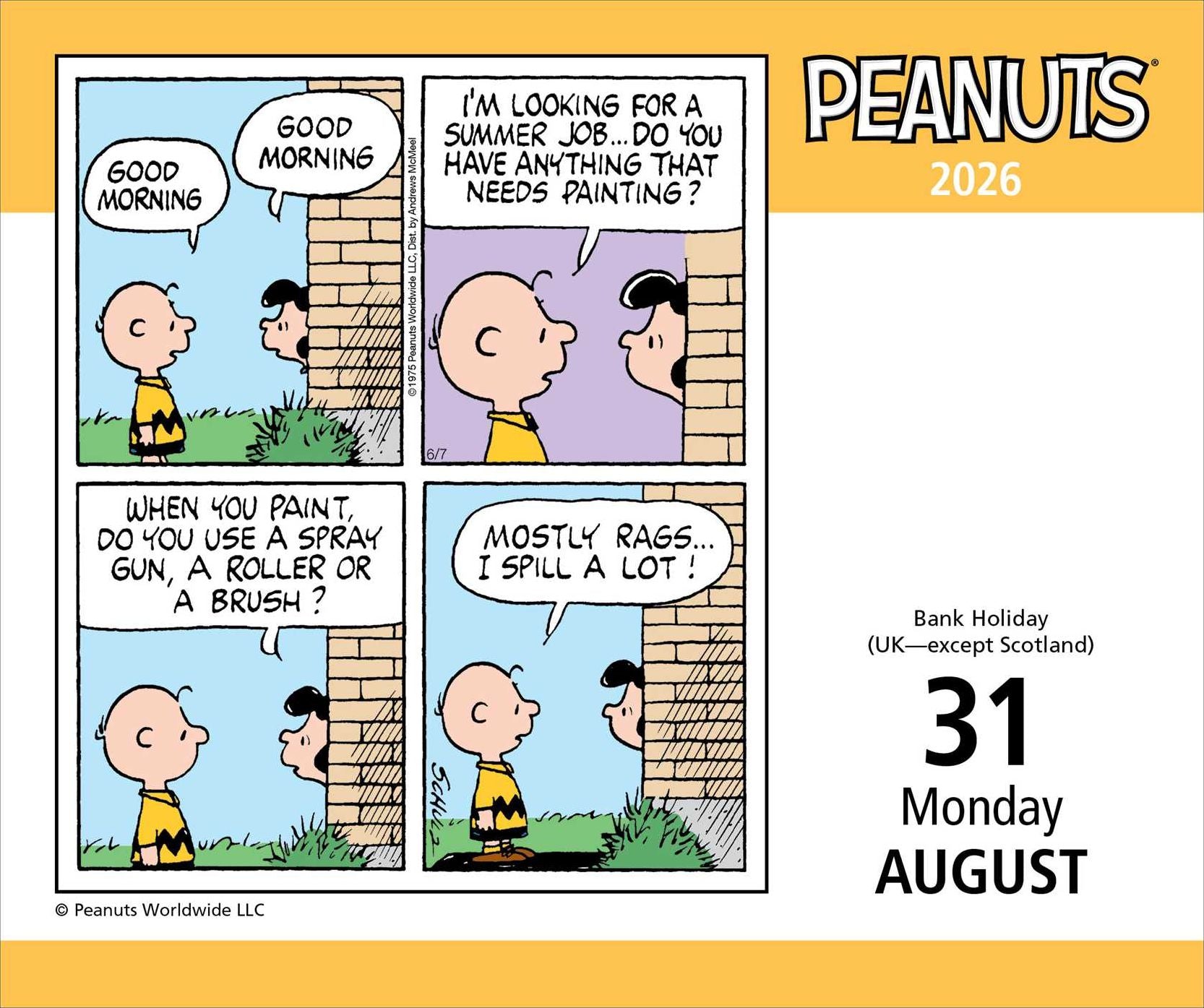 2026 Peanuts Day-to-Day Calendar
