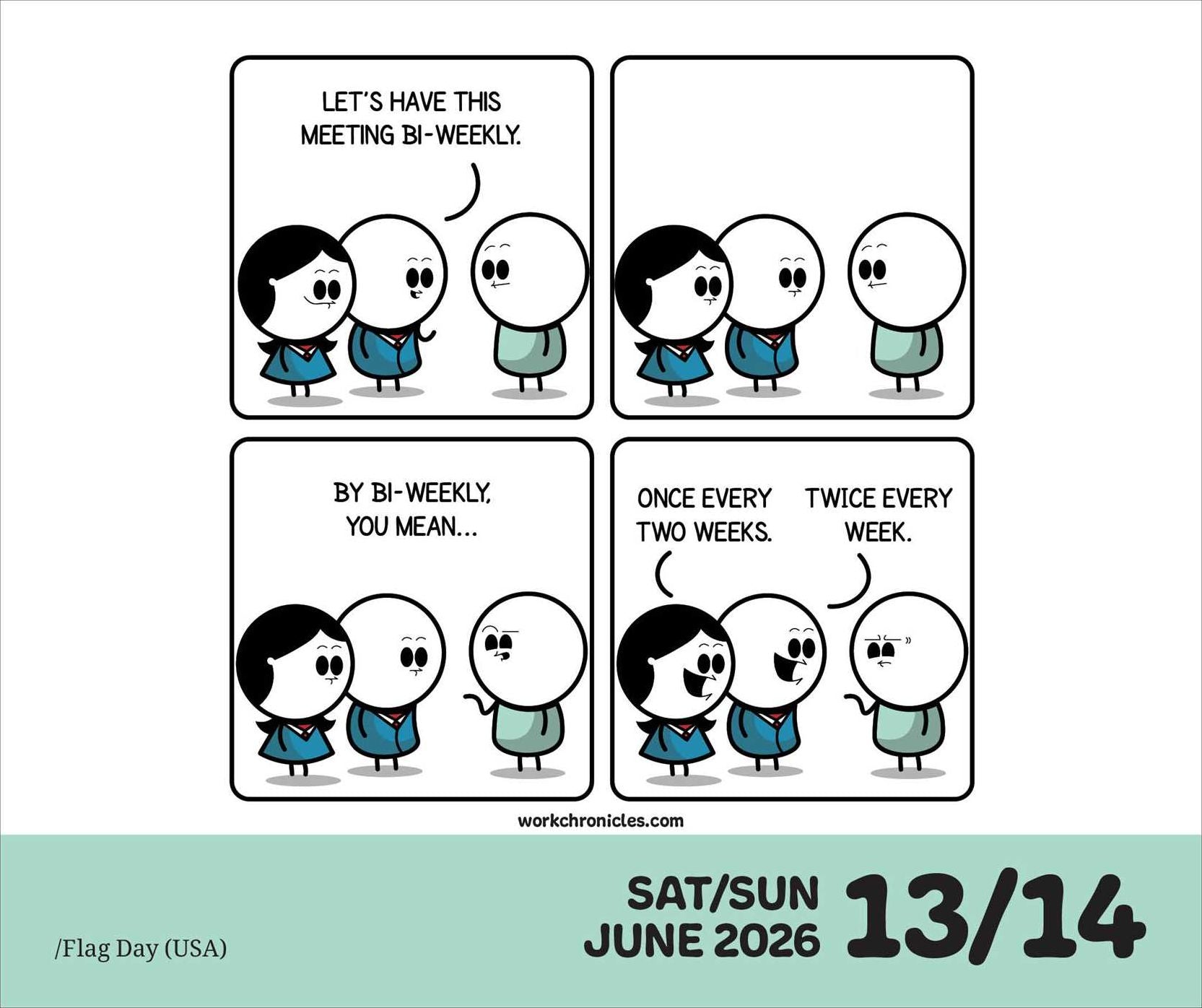 2026 Work Chronicles Day-to-Day Calendar