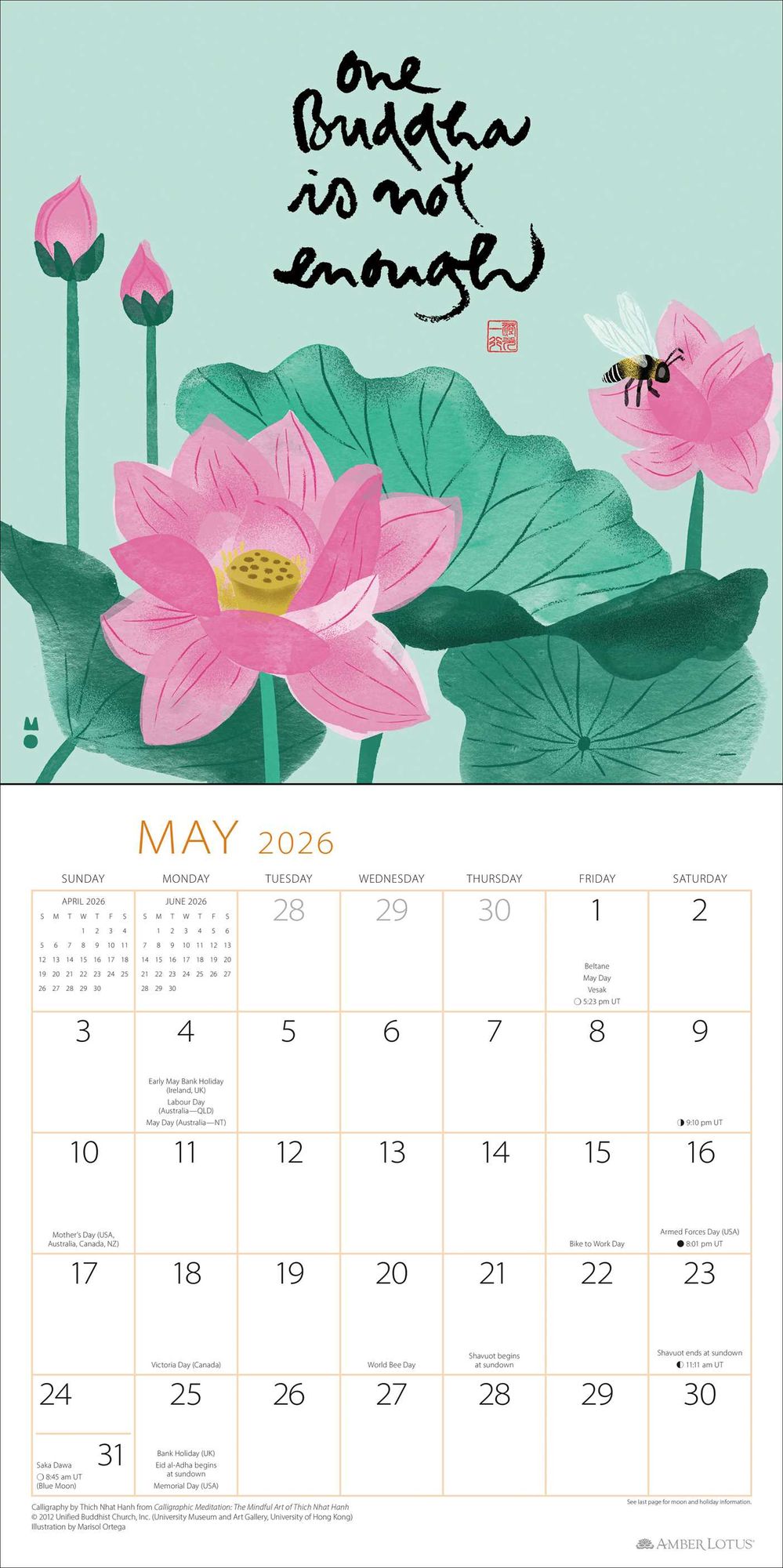 2026 Thich Nhat Hanh Wall Calendar