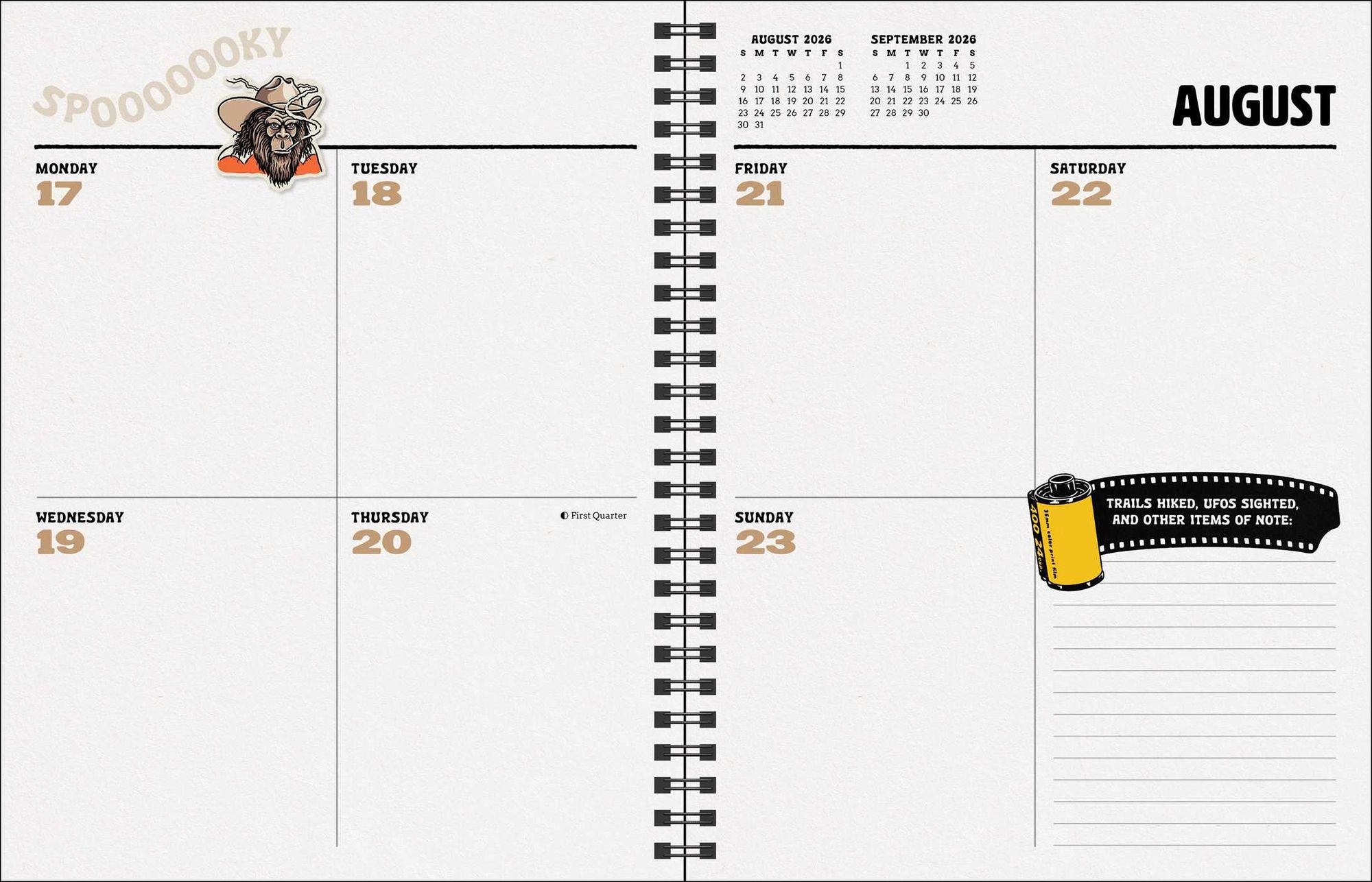 2026 Paranormal Parks 12-Month Monthly/Weekly Planner Calendar