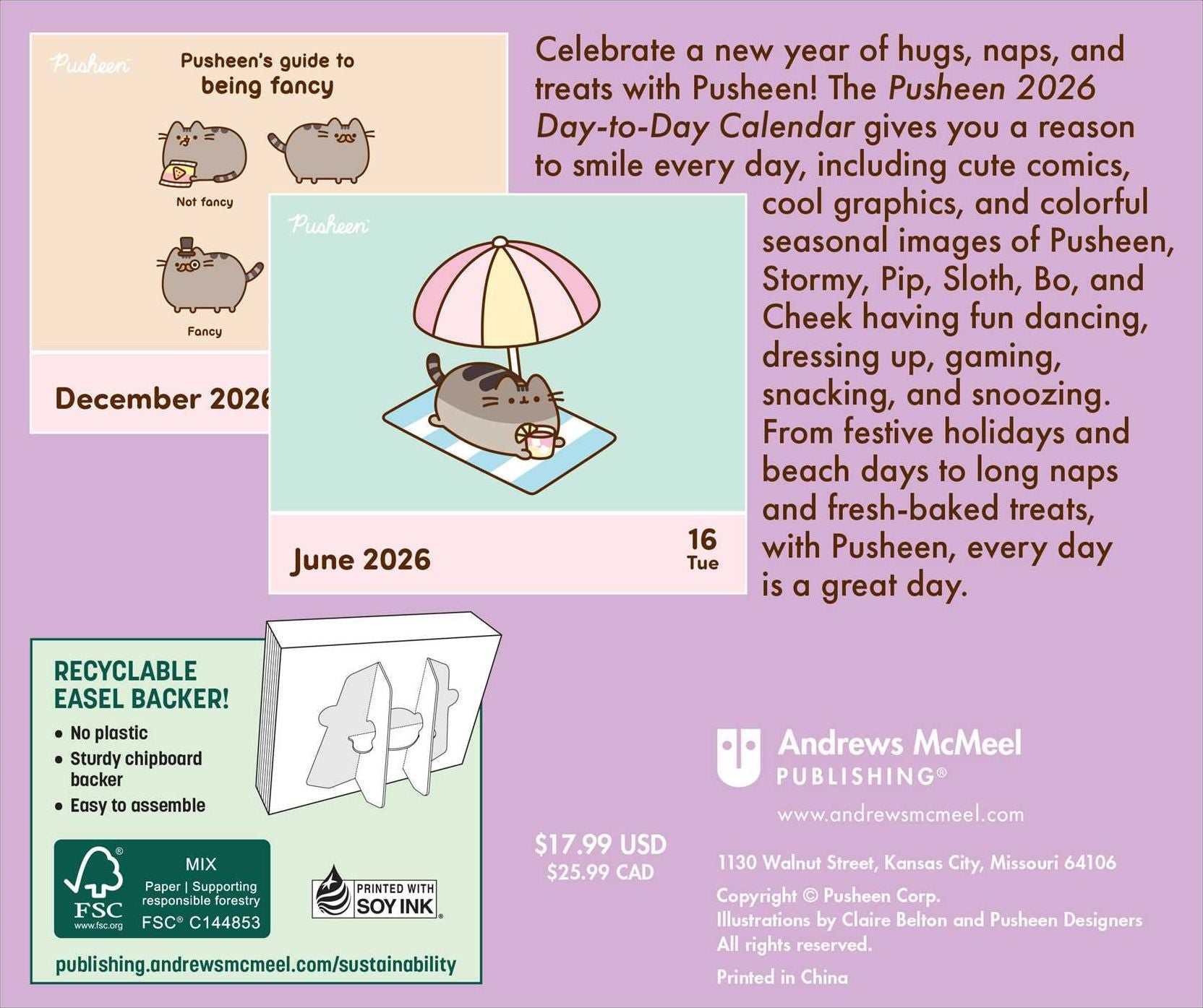 2026 Pusheen Day-to-Day Calendar