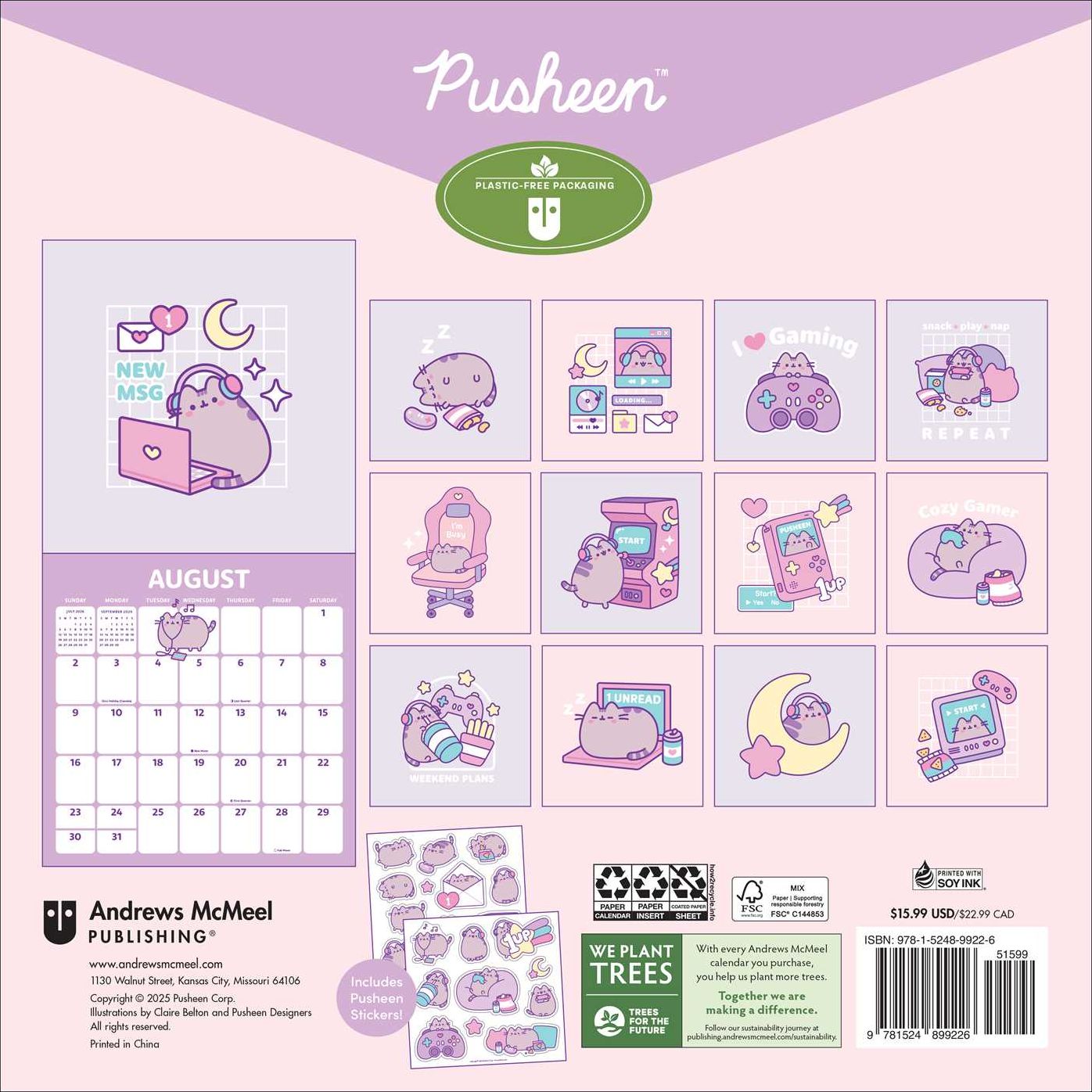 2026 Pusheen Wall Calendar