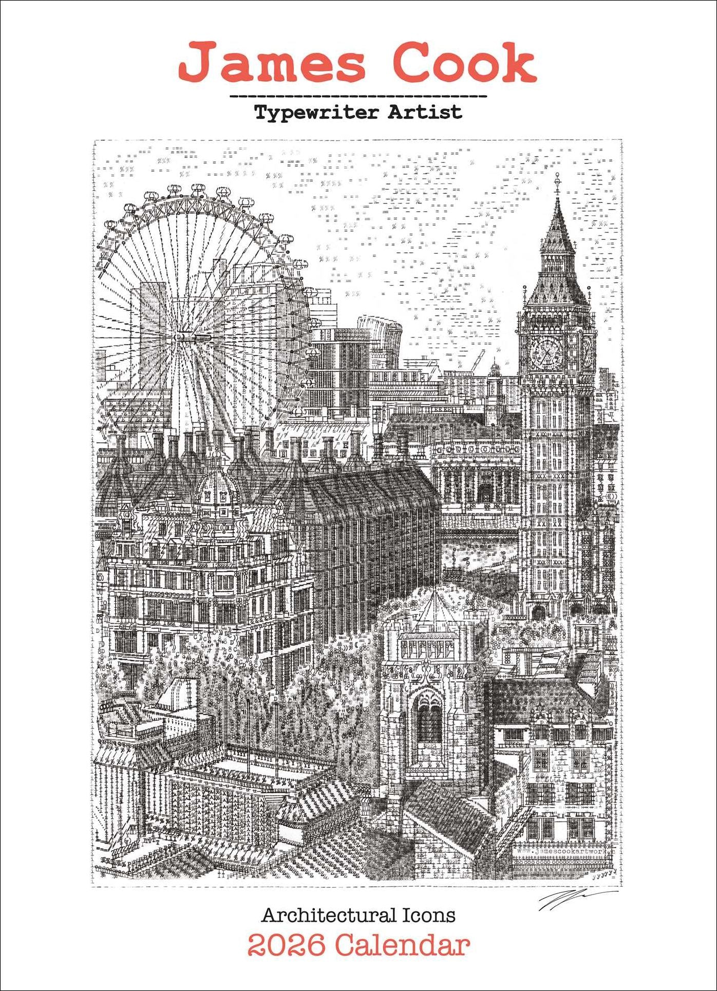 2026 James Cook Typewriter Artist Wall Calendar