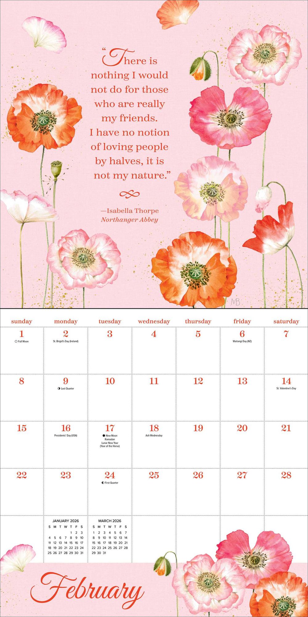2026 Quotable Jane Austen Wall Calendar