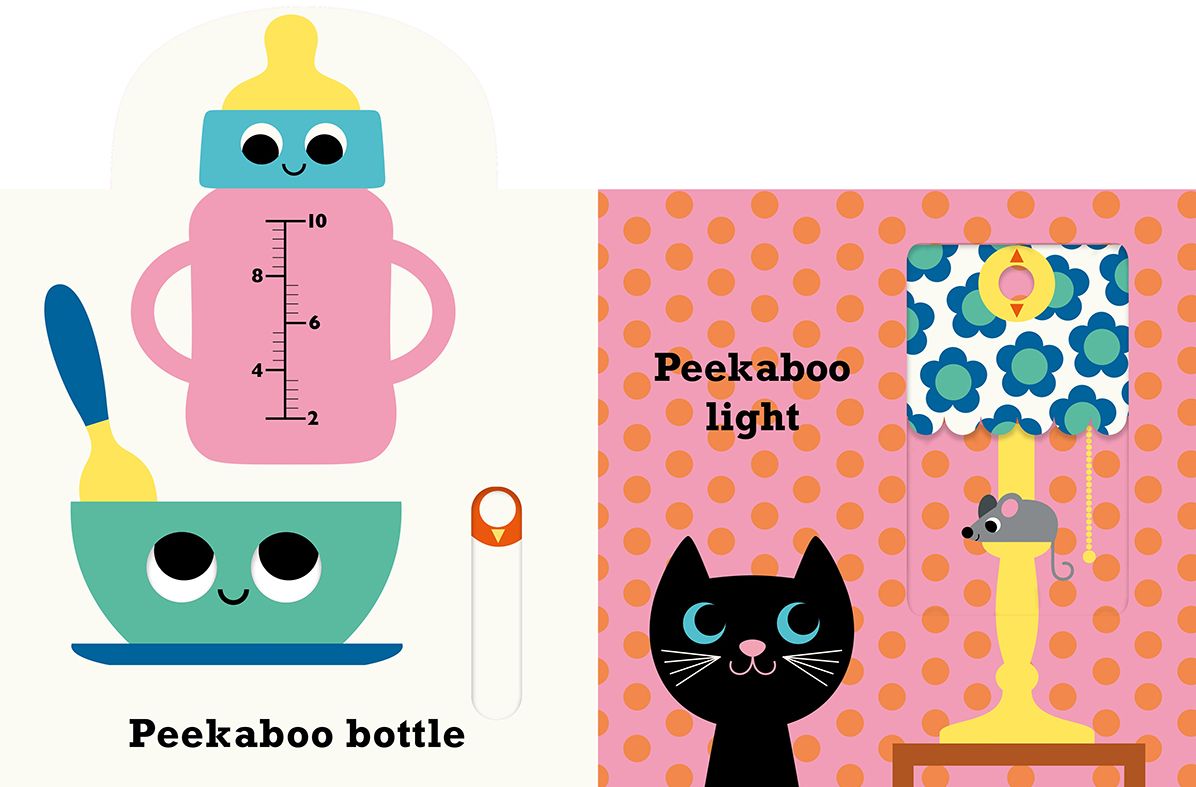 Peekaboo: Moon: (An Interactive Board Book for Babies & Toddlers with Mirror & Sliders to Push, Pull, or Turn. Cute Artwork Includes a Clock, Light, Teddy Bear, & More.)