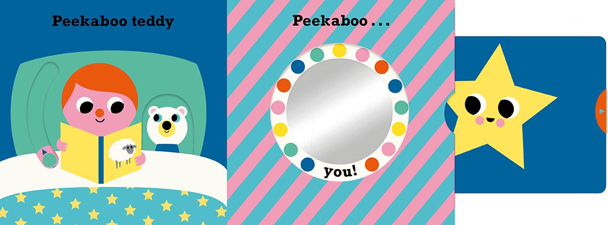Peekaboo: Moon: (An Interactive Board Book for Babies & Toddlers with Mirror & Sliders to Push, Pull, or Turn. Cute Artwork Includes a Clock, Light, Teddy Bear, & More.)