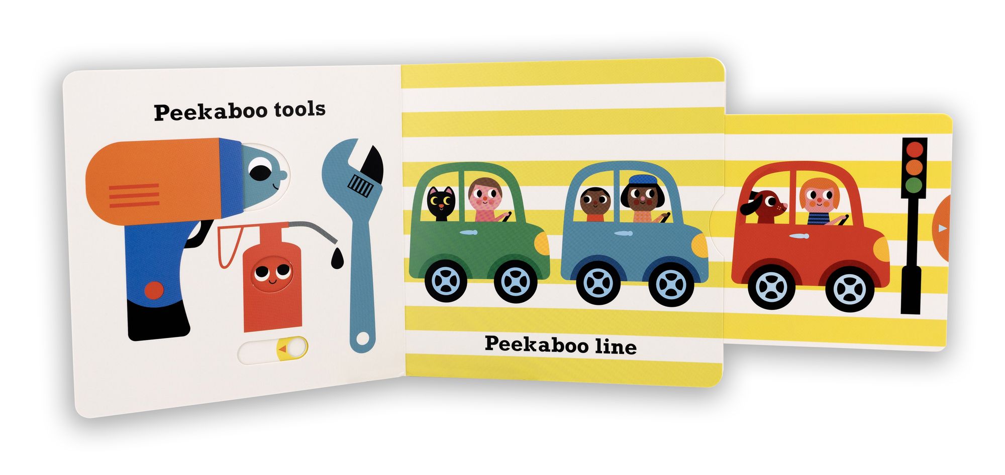 Peekaboo: Car: (An Interactive Board Book for Babies & Toddlers with Mirror & Sliders to Push, Pull, or Turn. Cute Artwork Includes a Truck, Bus, Tools, & More.)