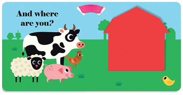 Where's the Hen?: A Stroller Book: (An Interactive, Sensory Lift-the-Flap Book with Felt Flaps and a Mirror for Babies & Toddlers. Friendly Farm Animals Include a Sheep, Cow, & Pig.)