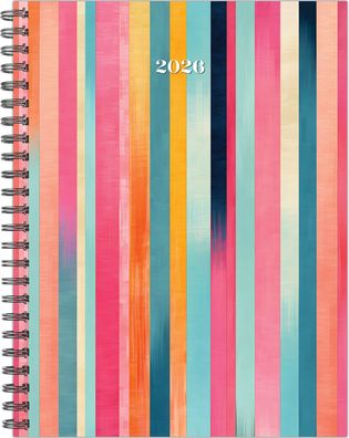 Happy Stripe 2026 6.5 X 8.5 Weekly Monthly Softcover Planner