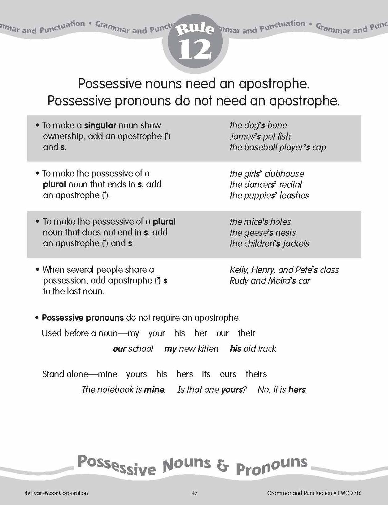 Grammar and Punctuation, Grade 6