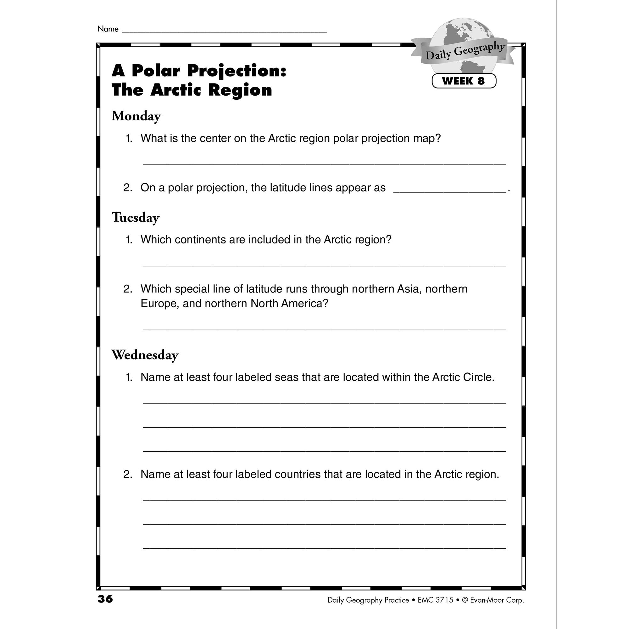 Daily Geography Practice, Grade 6 Teacher Edition