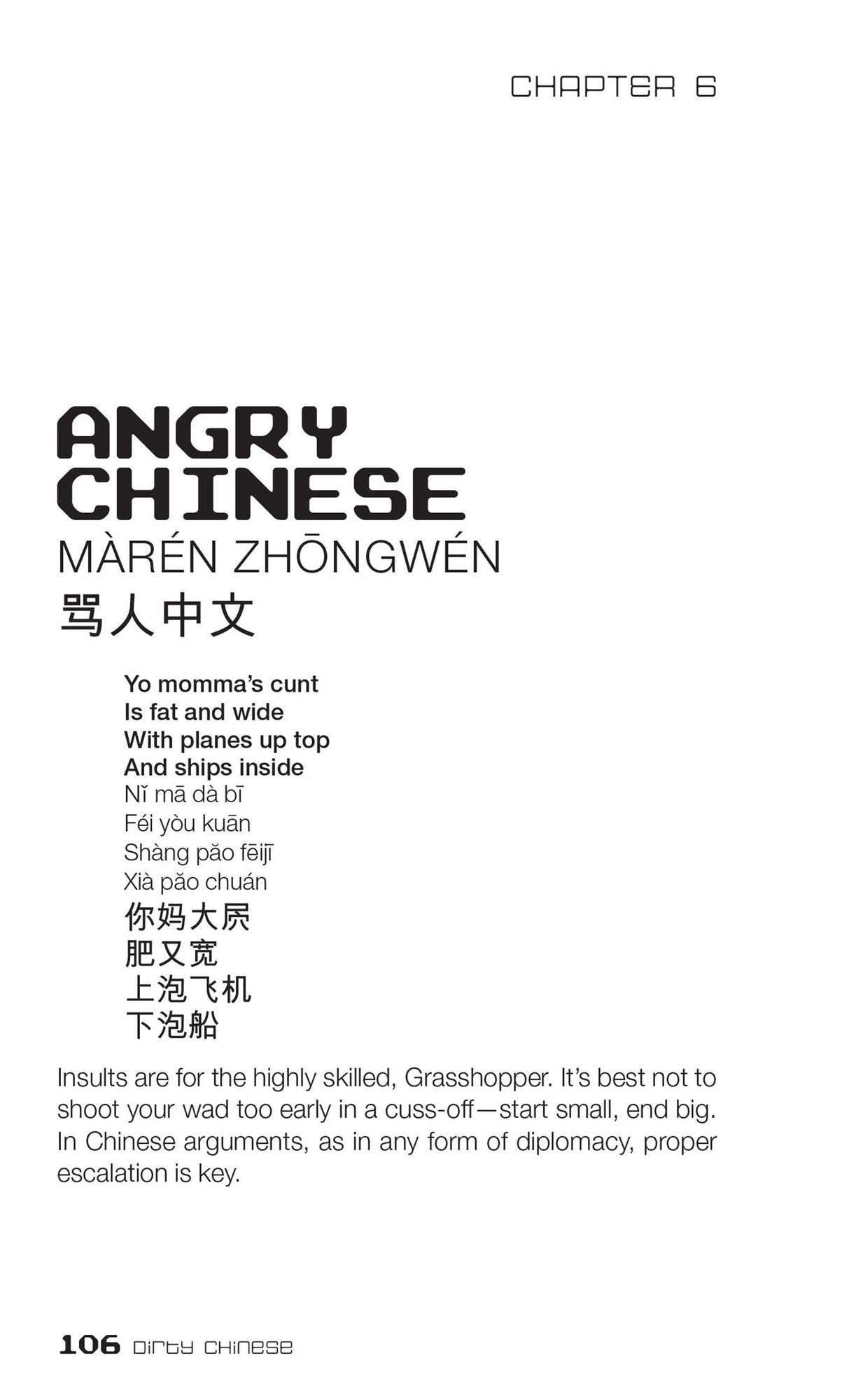 Dirty Chinese: Everyday Slang from "What's Up?" to "F*%# Off!"