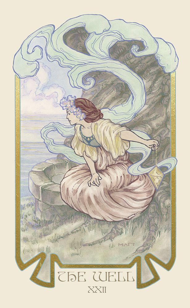 Ethereal Visions Illuminated Tarot Deck: Elegant 80-Card Art Nouveau Tarot Deck with Gold Foil, Full-Color 140-Page Guidebook, Hand-Drawn Illustrations - Ideal for Beginners & Collectors
