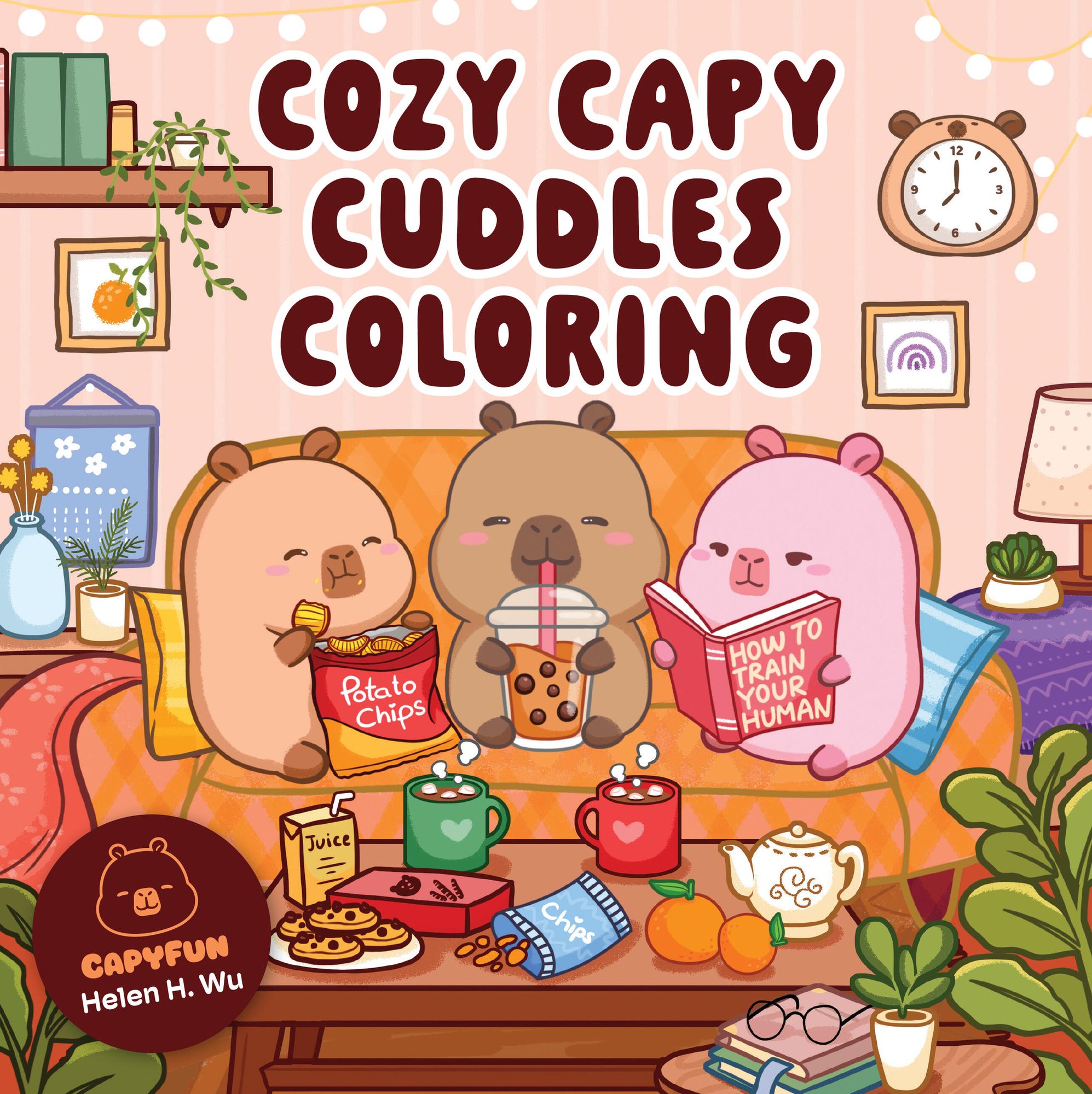 Cozy Capy Cuddles Coloring: Kawaii Capybara Coloring Book: Adorable Animal Designs for Relaxation, Calm, and Creative Fun