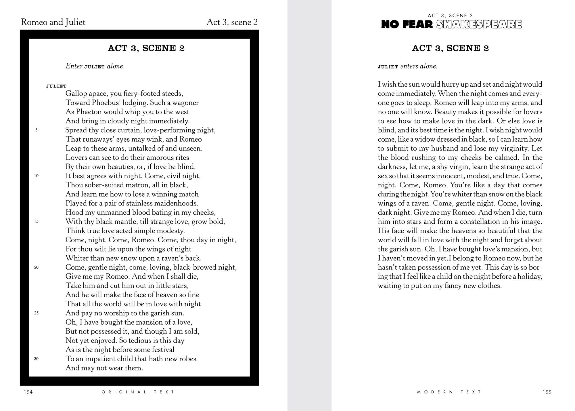 Romeo and Juliet: No Fear Shakespeare Side-by-Side Plain English