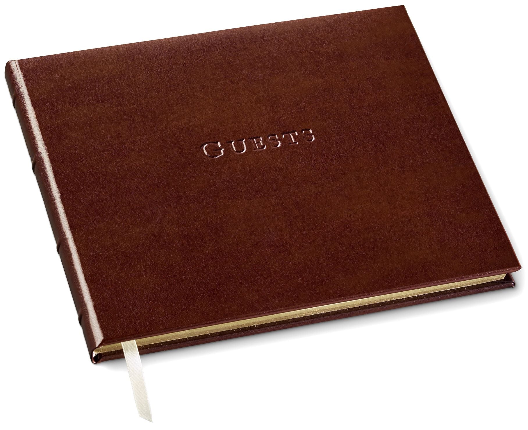 Acadia Tan Leather Guest Book 7" x 9"