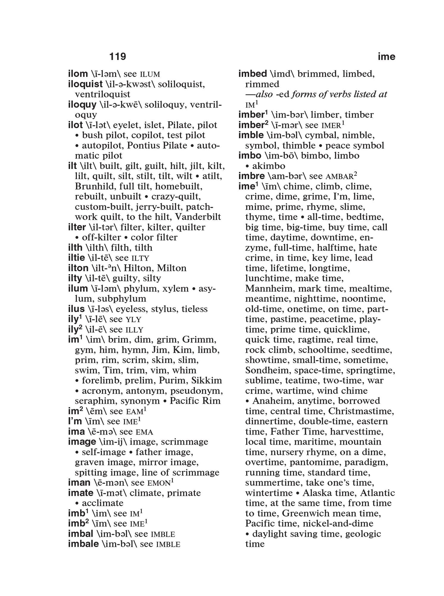 Webster's Rhyming Dictionary