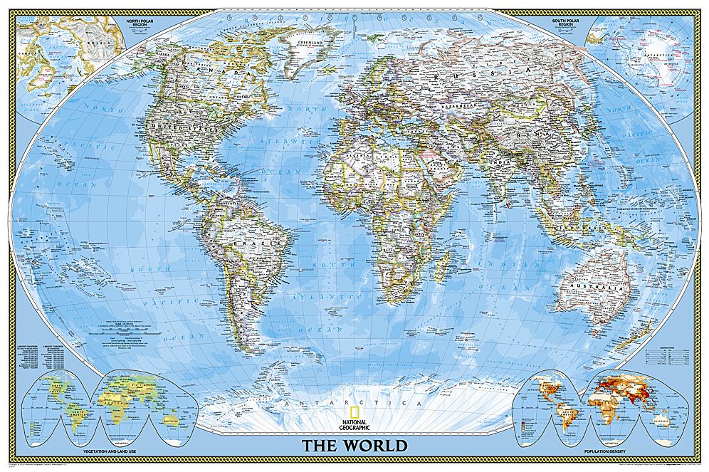 National Geographic: World Classic Wall Map - Laminated (Poster Size: 36 x 24 inches)
